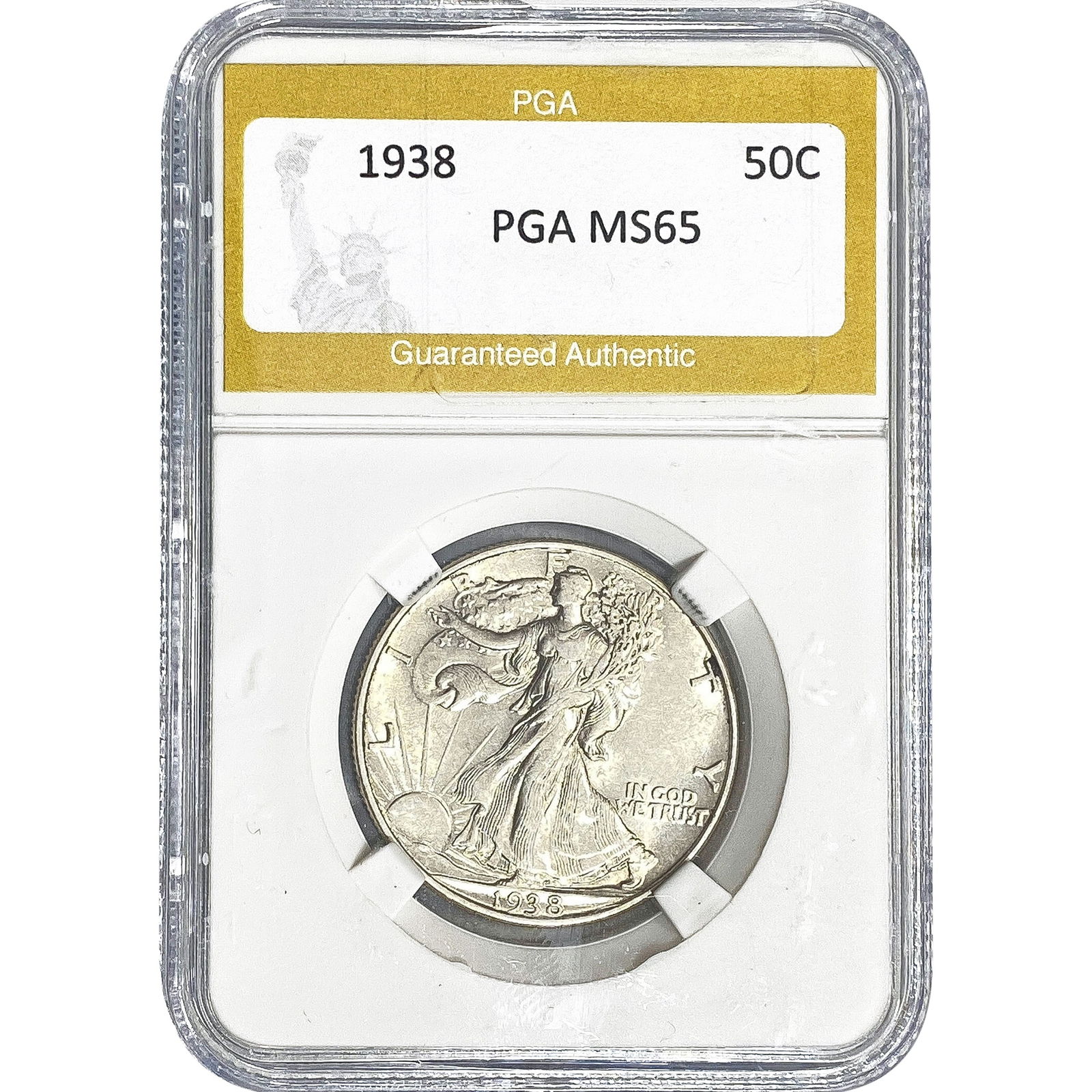 1938 Walking Liberty Half Dollar PGA MS65: 1938 Walking Liberty Half Dollar PGA MS65