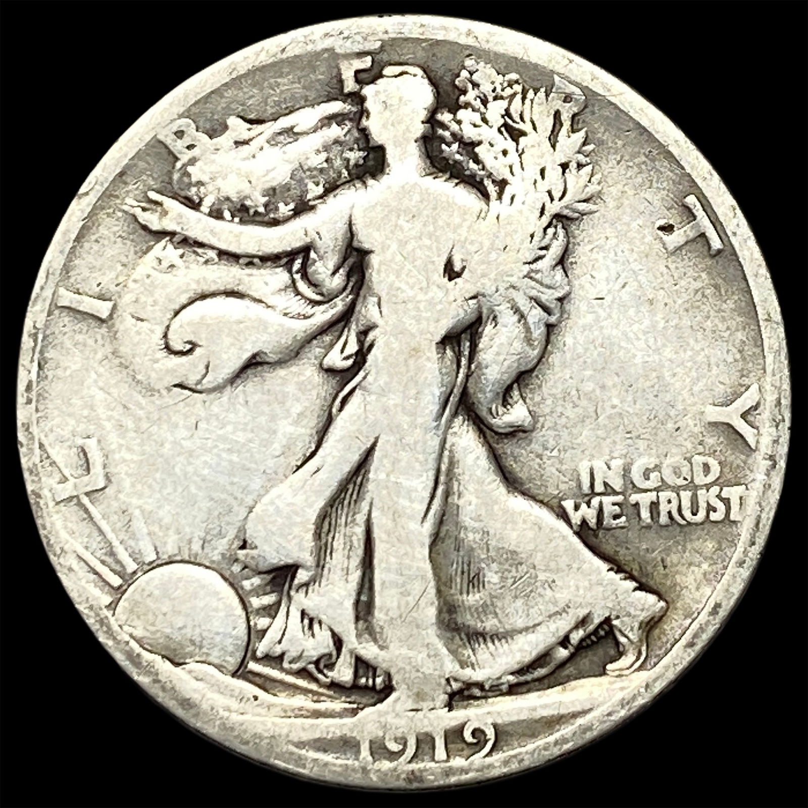 1919-D Silver Half Dollar NICELY CIRCULATED (1 of 2)
