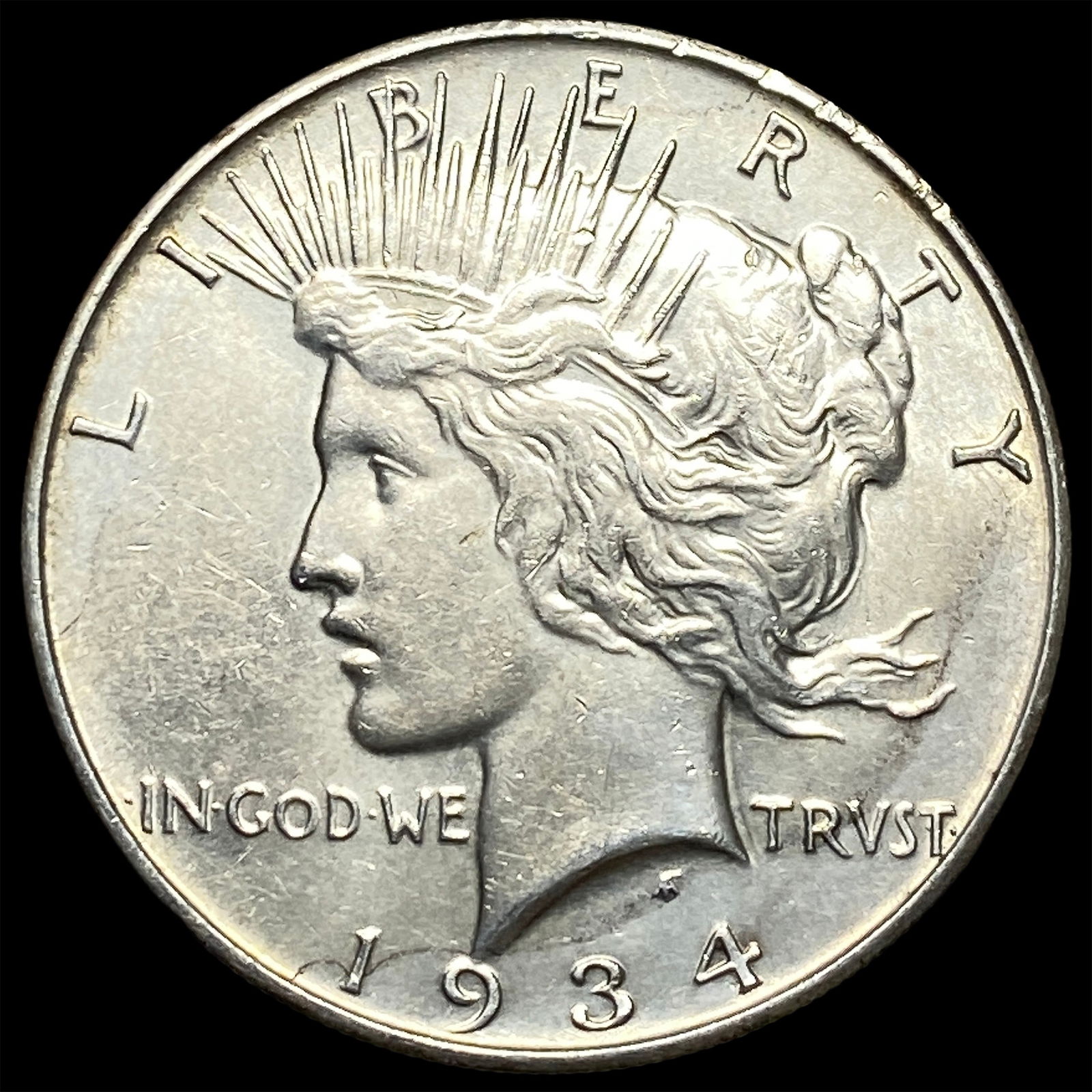 1934 Silver Peace Dollar CLOSELY UNCIRCULATED: 1934 Silver Peace Dollar CLOSELY UNCIRCULATED