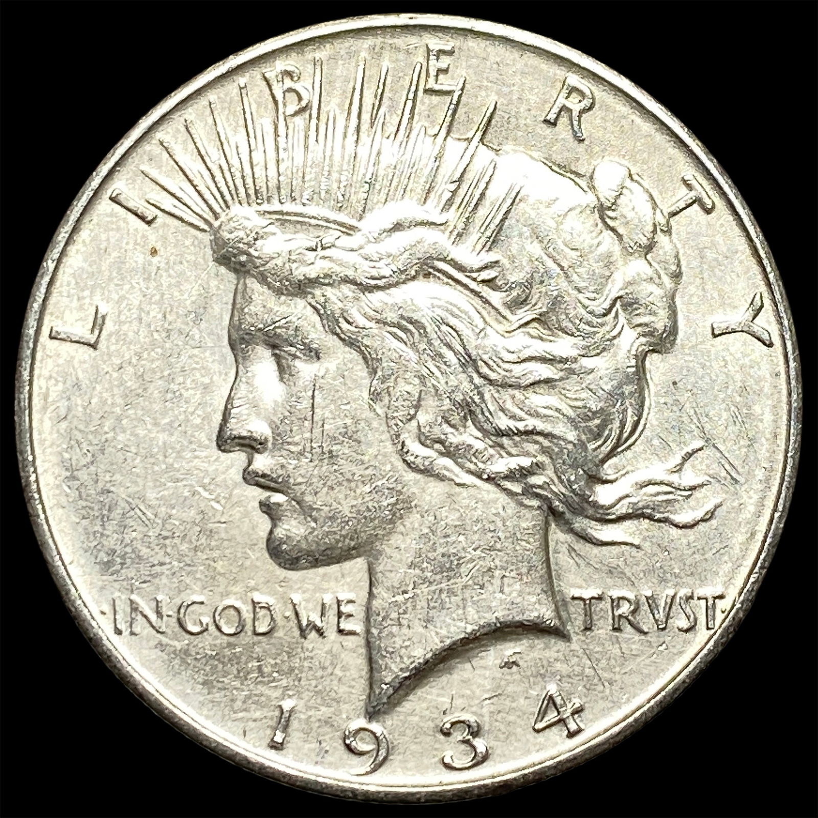 1934 Peace Silver Dollar CLOSELY UNCIRCULATED: 1934 Peace Silver Dollar CLOSELY UNCIRCULATED