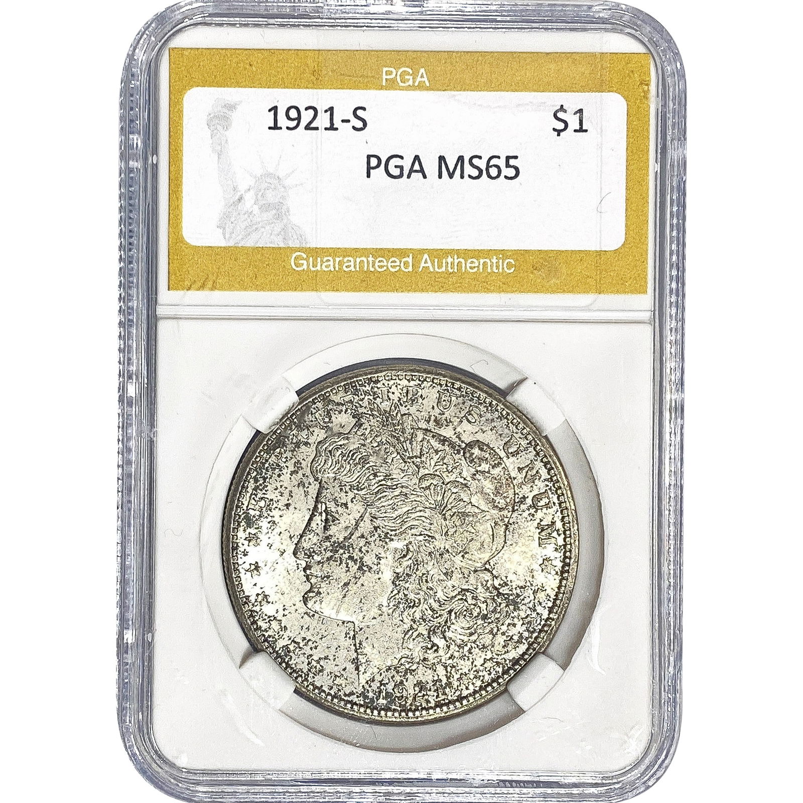 1921-S Morgan Silver Dollar PGA MS65: 1921-S Morgan Silver Dollar PGA MS65