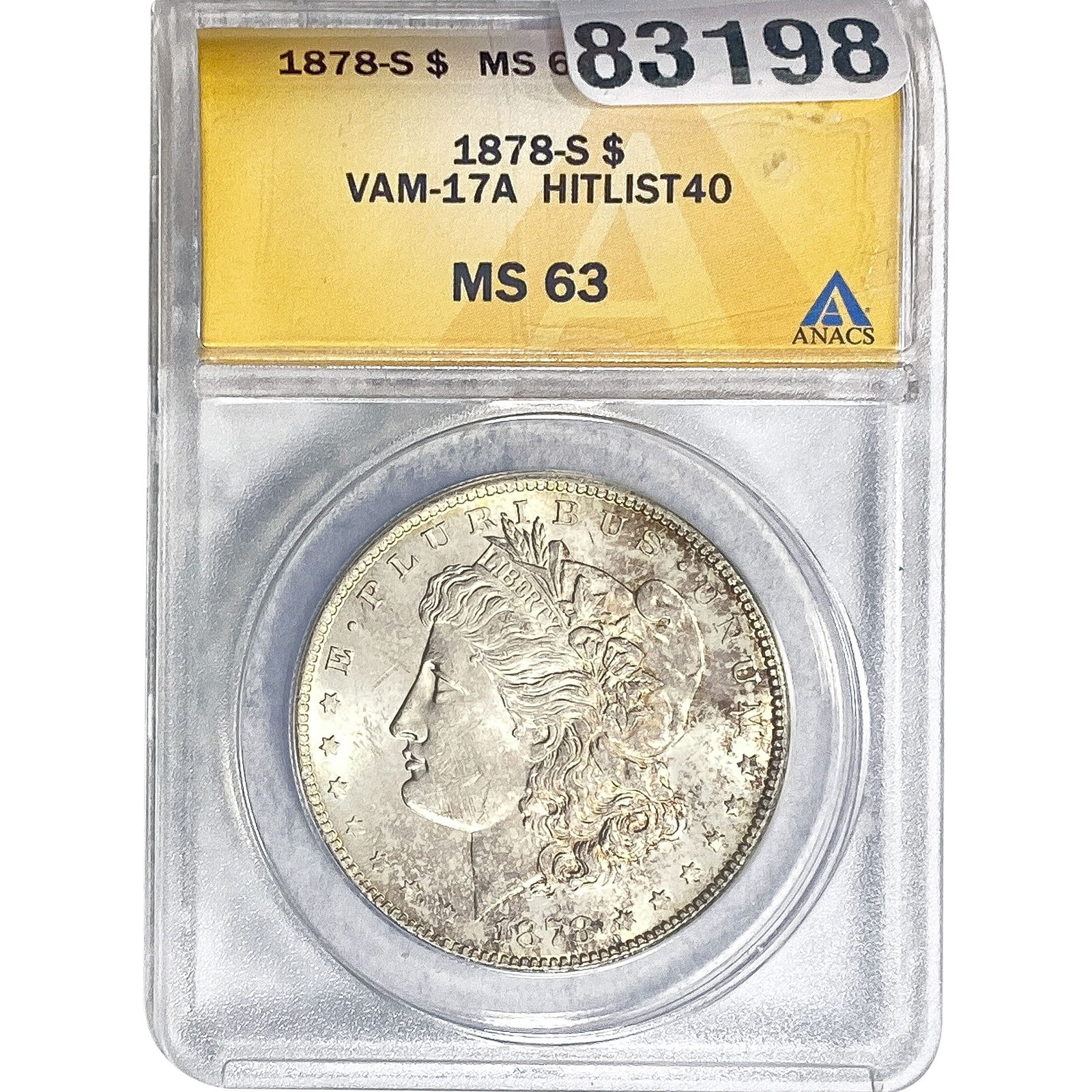 1878-S Morgan Silver Dollar ANACS MS63 VAM-17A (1 of 2)