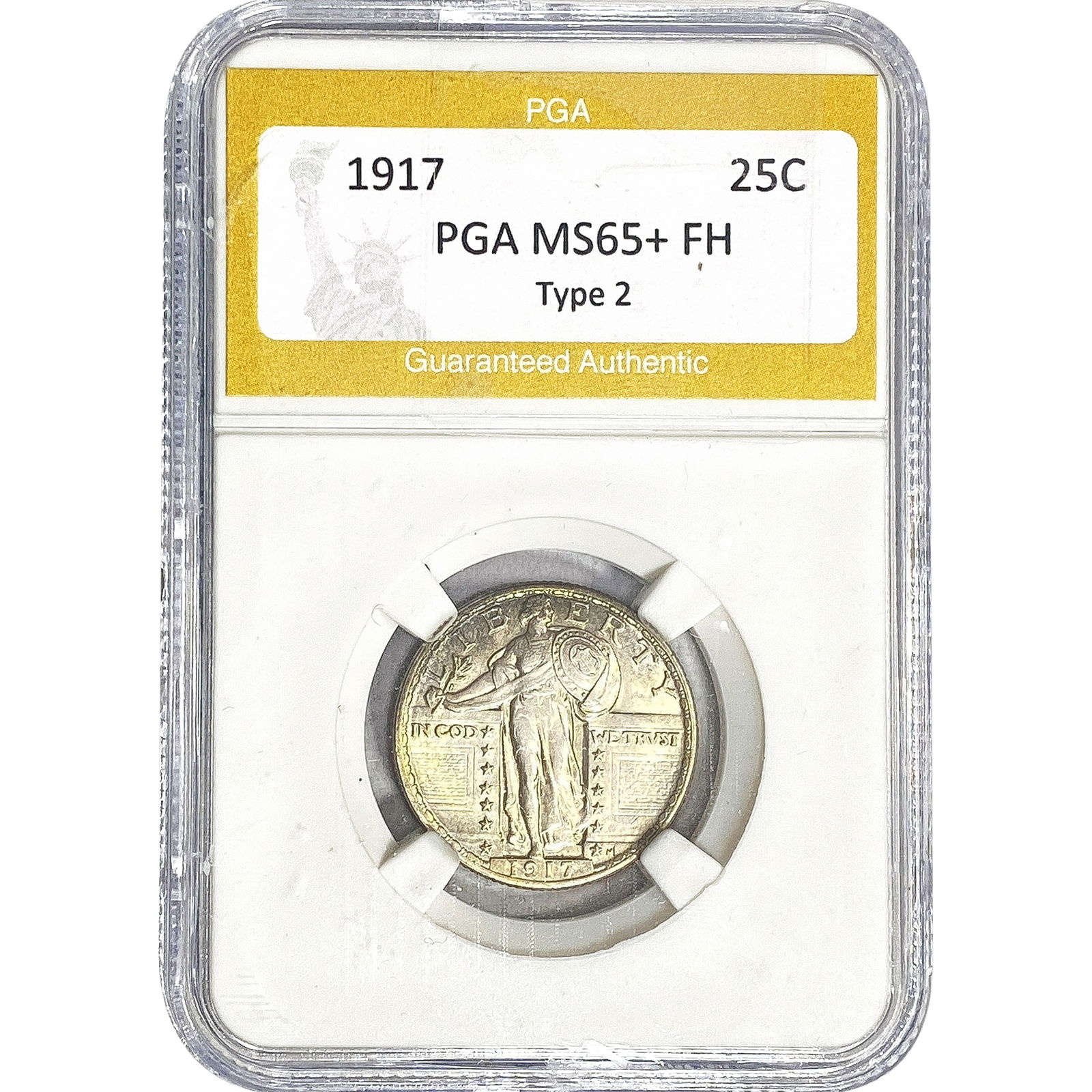 1917 Standing Liberty Quarter PGA MS65+ FH Type 2: 1917 Standing Liberty Quarter PGA MS65+ FH Type 2