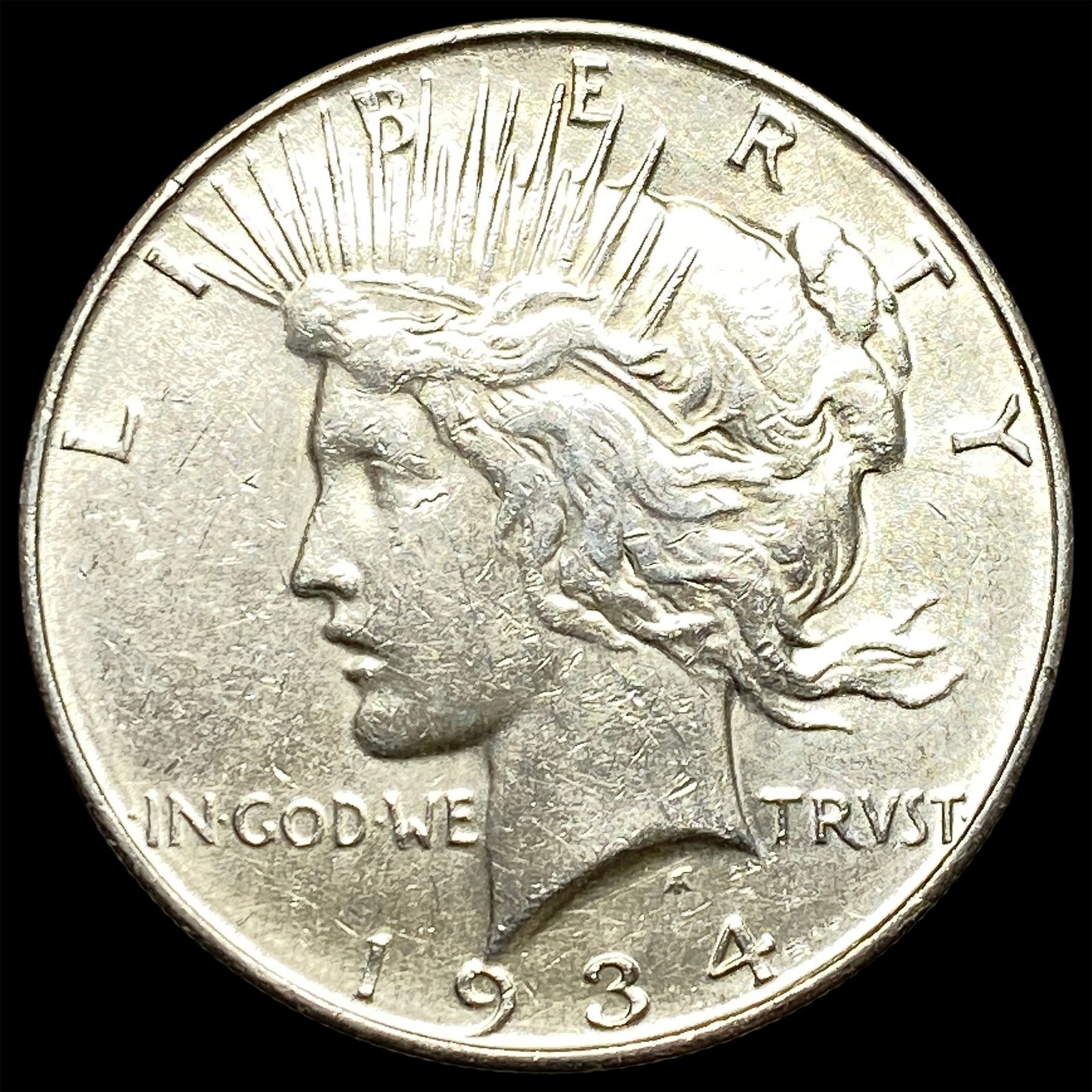1934 Silver Peace Dollar CLOSELY UNCIRCULATED: 1934 Silver Peace Dollar CLOSELY UNCIRCULATED