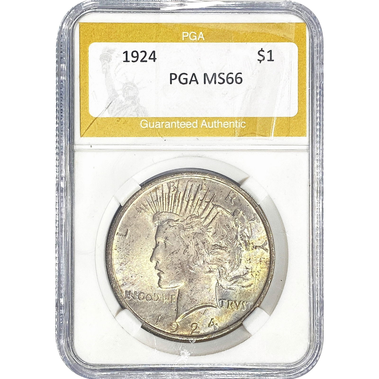 1924 Silver Peace Dollar PGA MS66: 1924 Silver Peace Dollar PGA MS66
