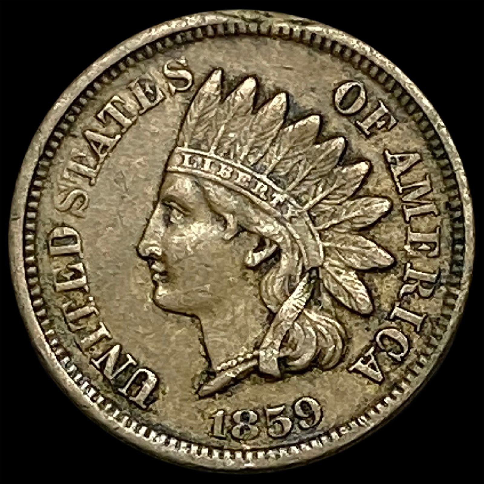 1859 Indian Head Cent NEARLY UNCIRCULATED (1 of 2)