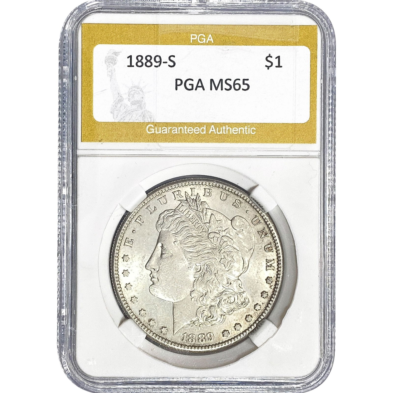 1889-S Morgan Silver Dollar PGA MS65: 1889-S Morgan Silver Dollar PGA MS65