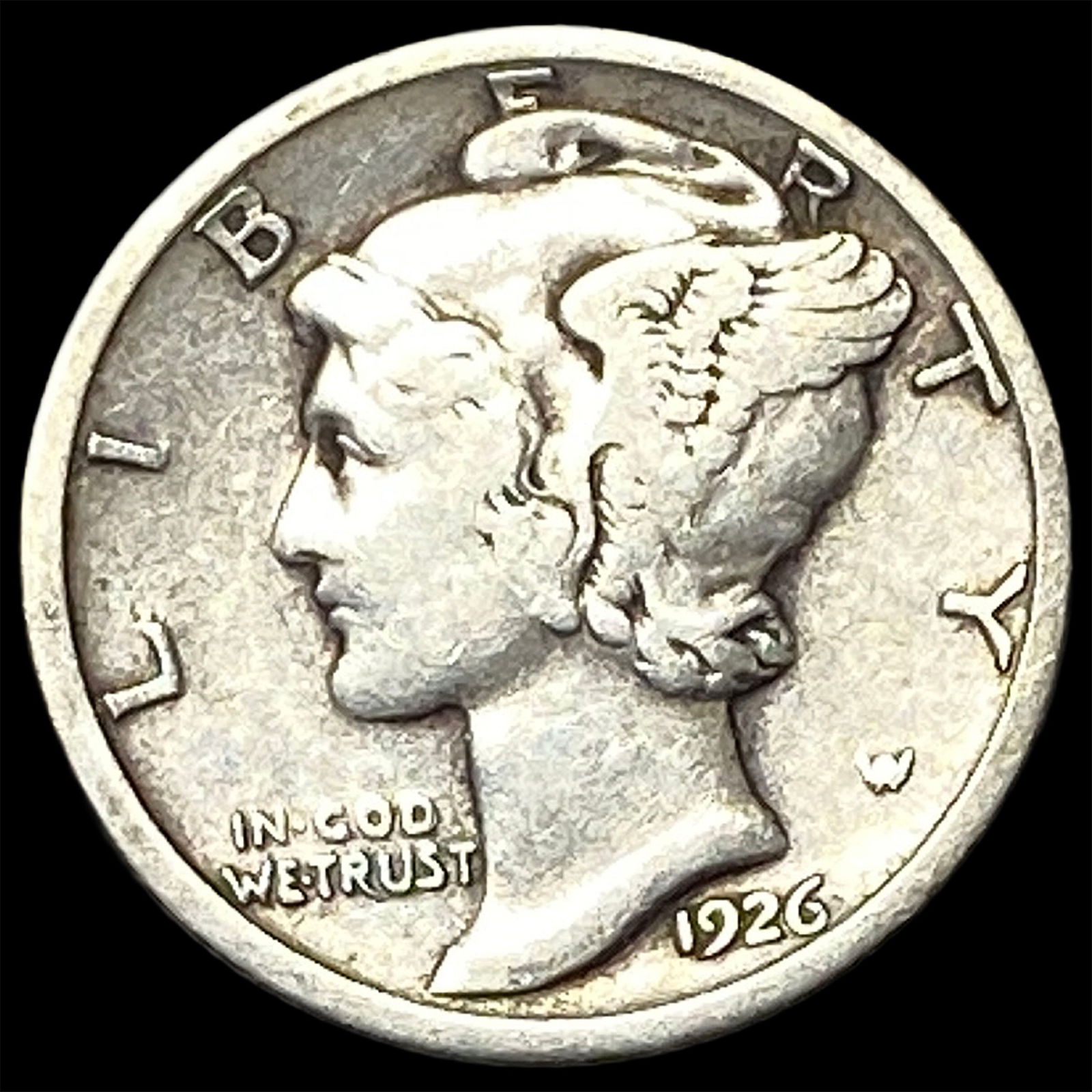 1926-S Silver Mercury Dime ABOUT UNCIRCULATED (1 of 2)