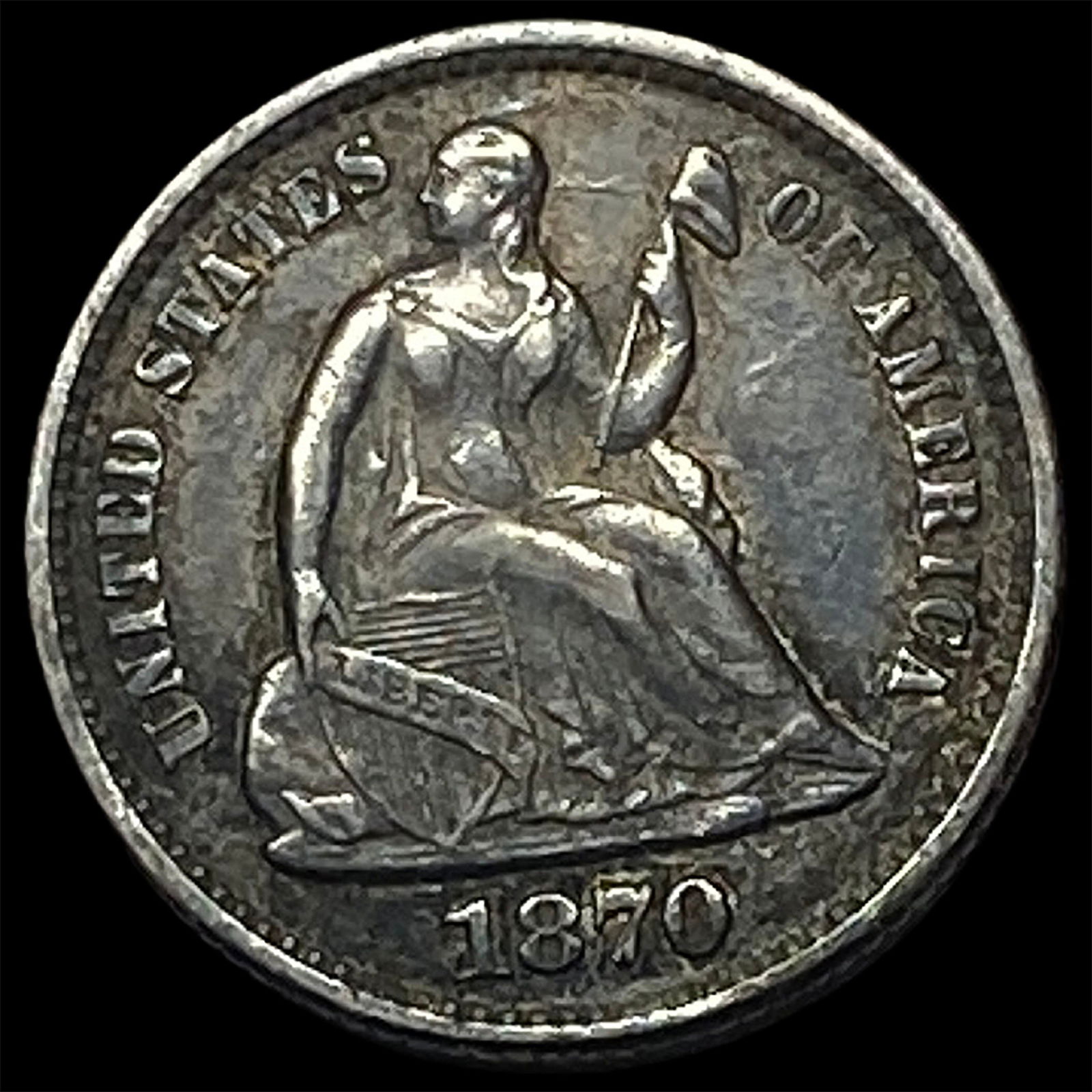 1870 Seated Liberty Half Dime CLOSELY UNCIRCULATED (1 of 2)