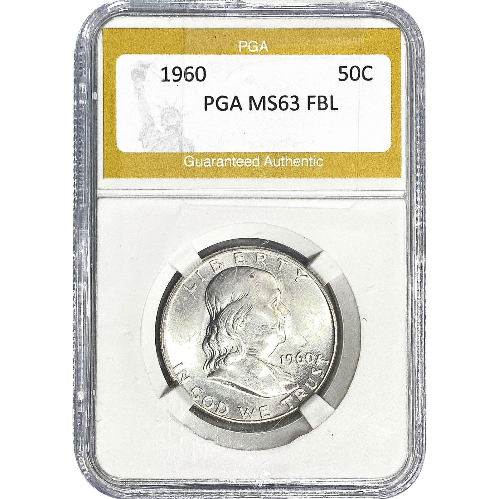 1960 Franklin Half Dollar PGA MS63 FBL: 1960 Franklin Half Dollar PGA MS63 FBL