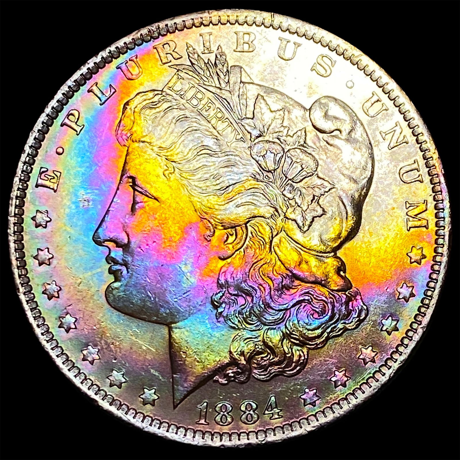 1884 TONED Morgan Silver Dollar UNCIRCULATED (1 of 2)