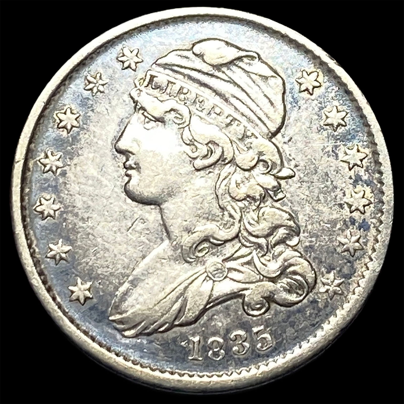 1835 Capped Bust Silver Quarter NEARLY UNCIRCULATED (1 of 2)