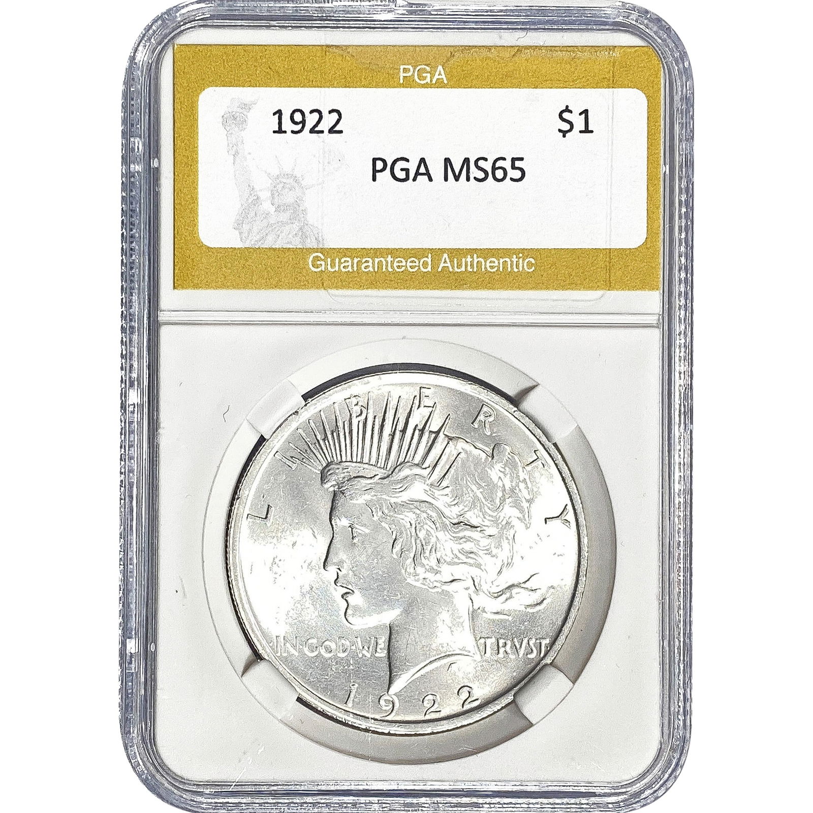 1922 Silver Peace Dollar PGA MS65: 1922 Silver Peace Dollar PGA MS65