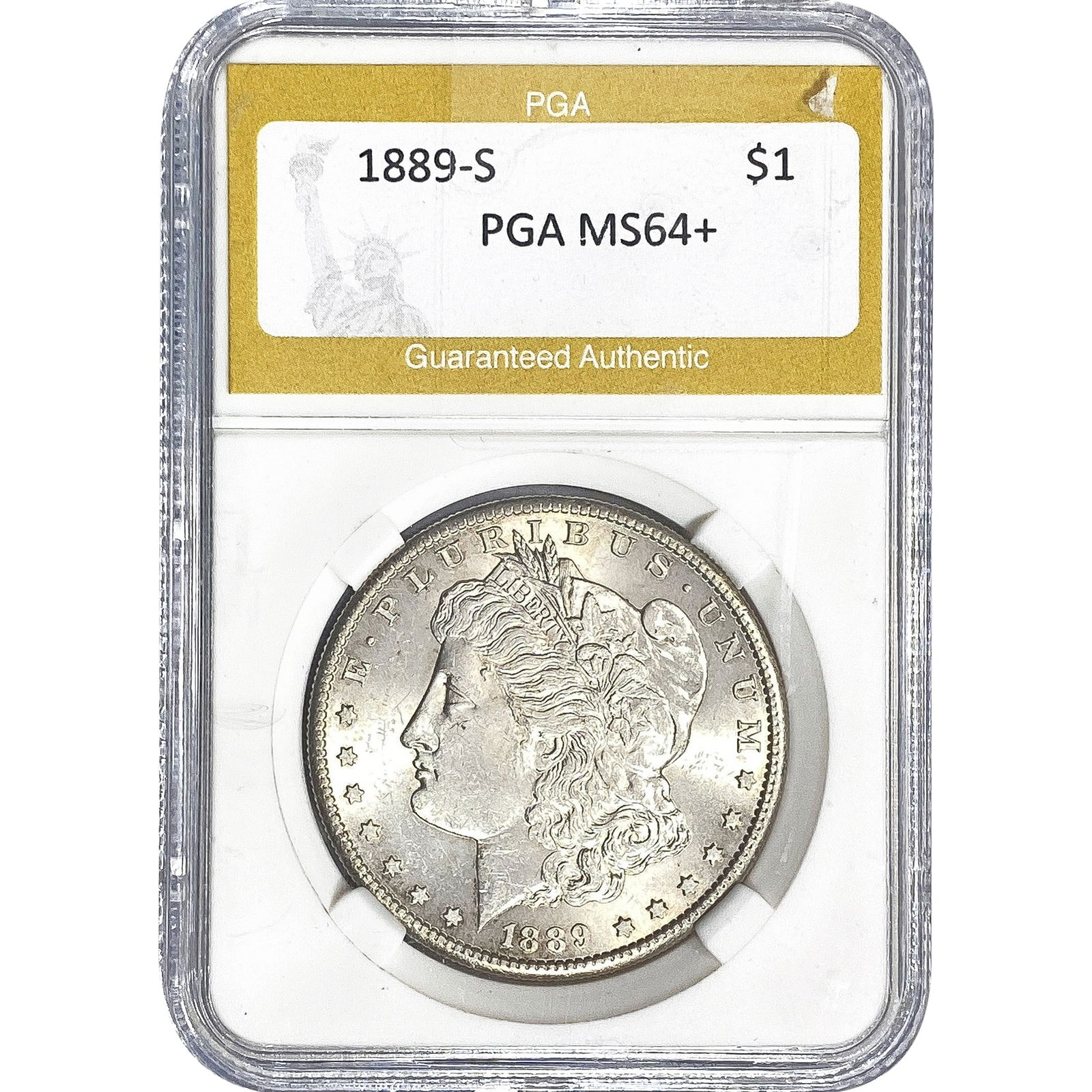 1889-S Morgan Silver Dollar PGA MS64+: 1889-S Morgan Silver Dollar PGA MS64+