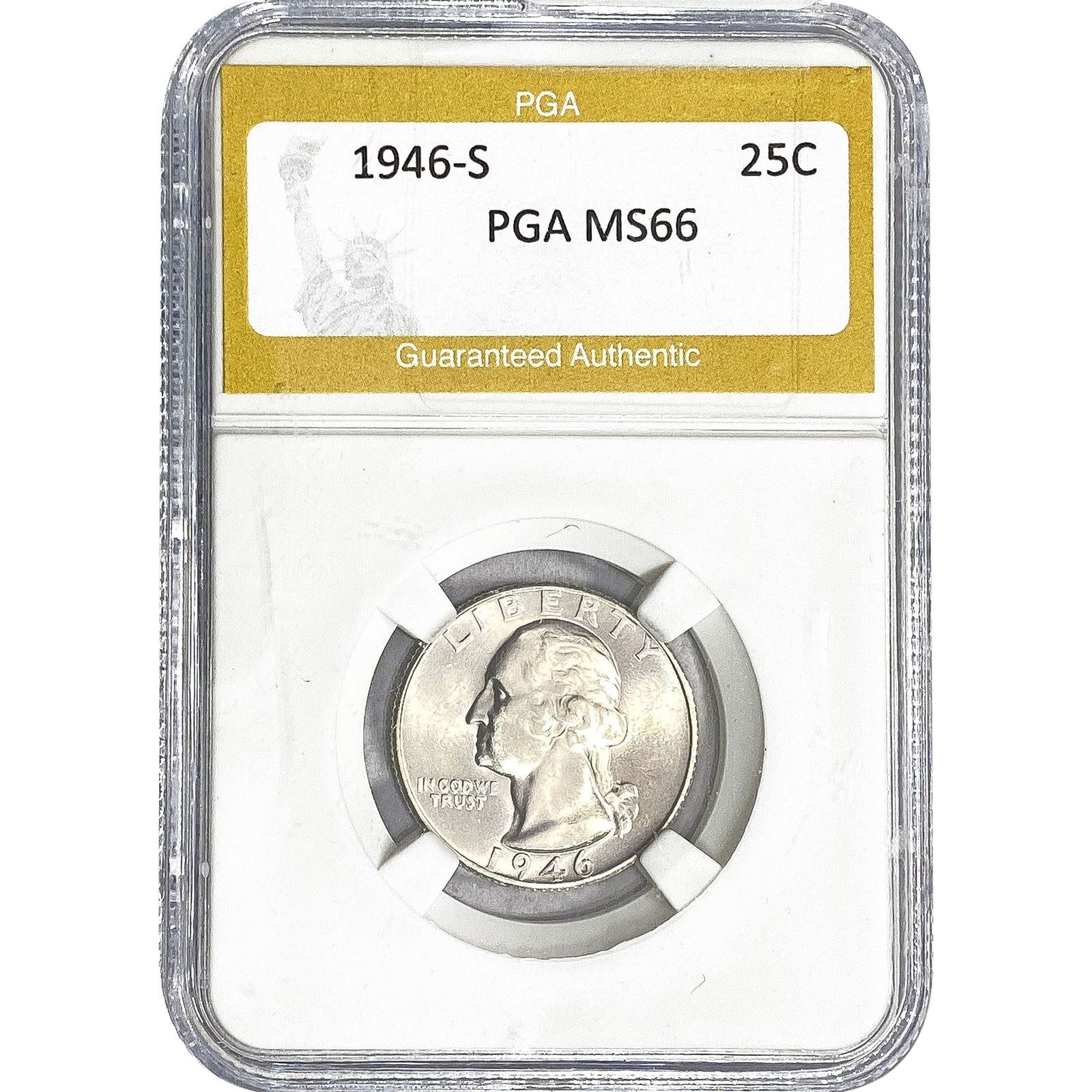 1946-S Washington Silver Quarter PGA MS66: 1946-S Washington Silver Quarter PGA MS66