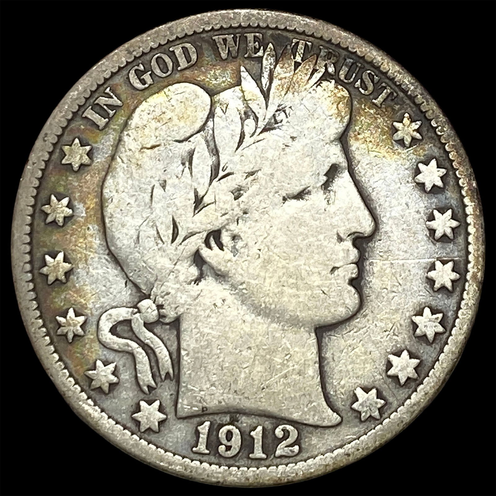 1912-D Silver Barber Half Dollar NICELY CIRCULATED: 1912-D Silver Barber Half Dollar NICELY CIRCULATED