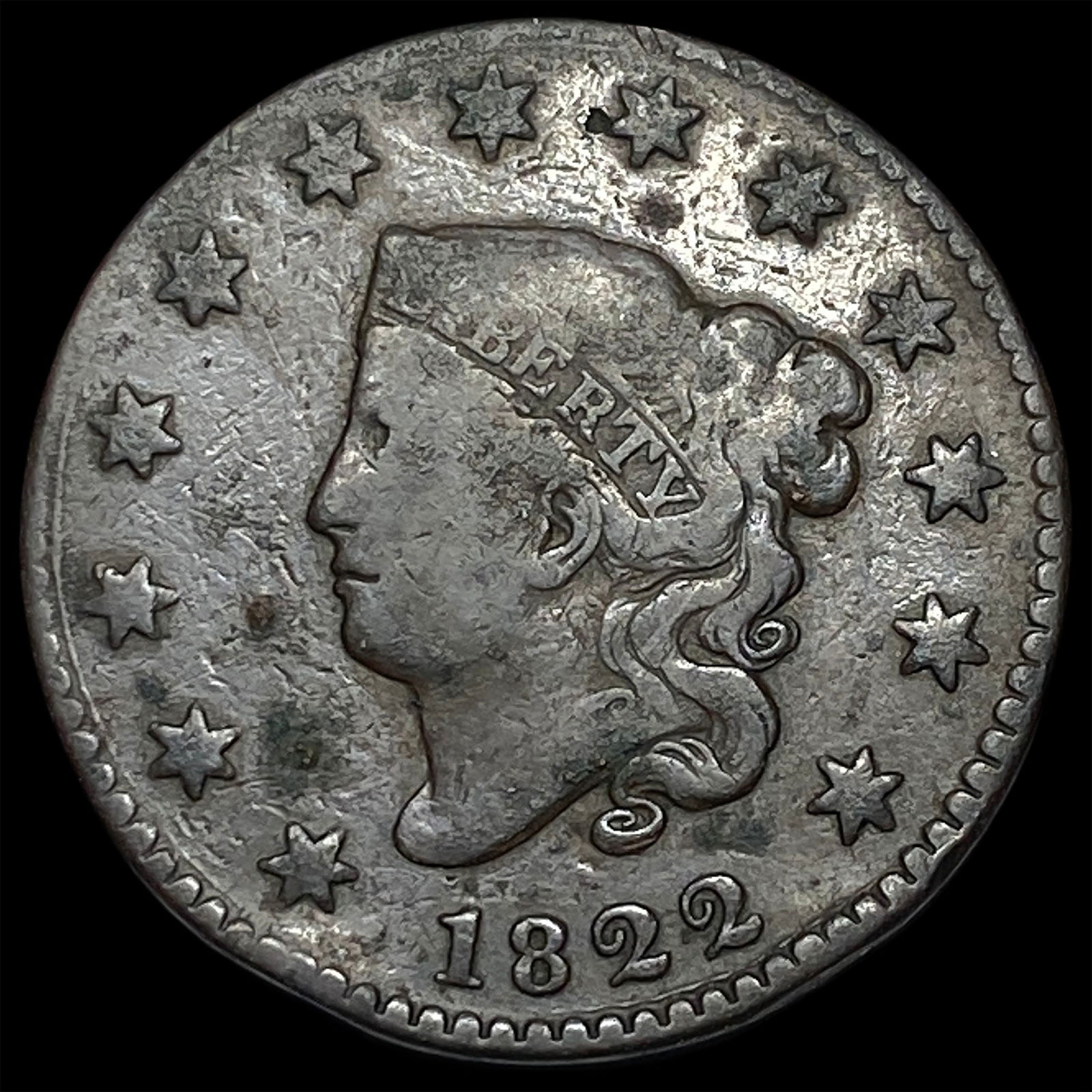 1822 Coronet Head Large Cent LIGHTLY CIRCULATED (1 of 2)