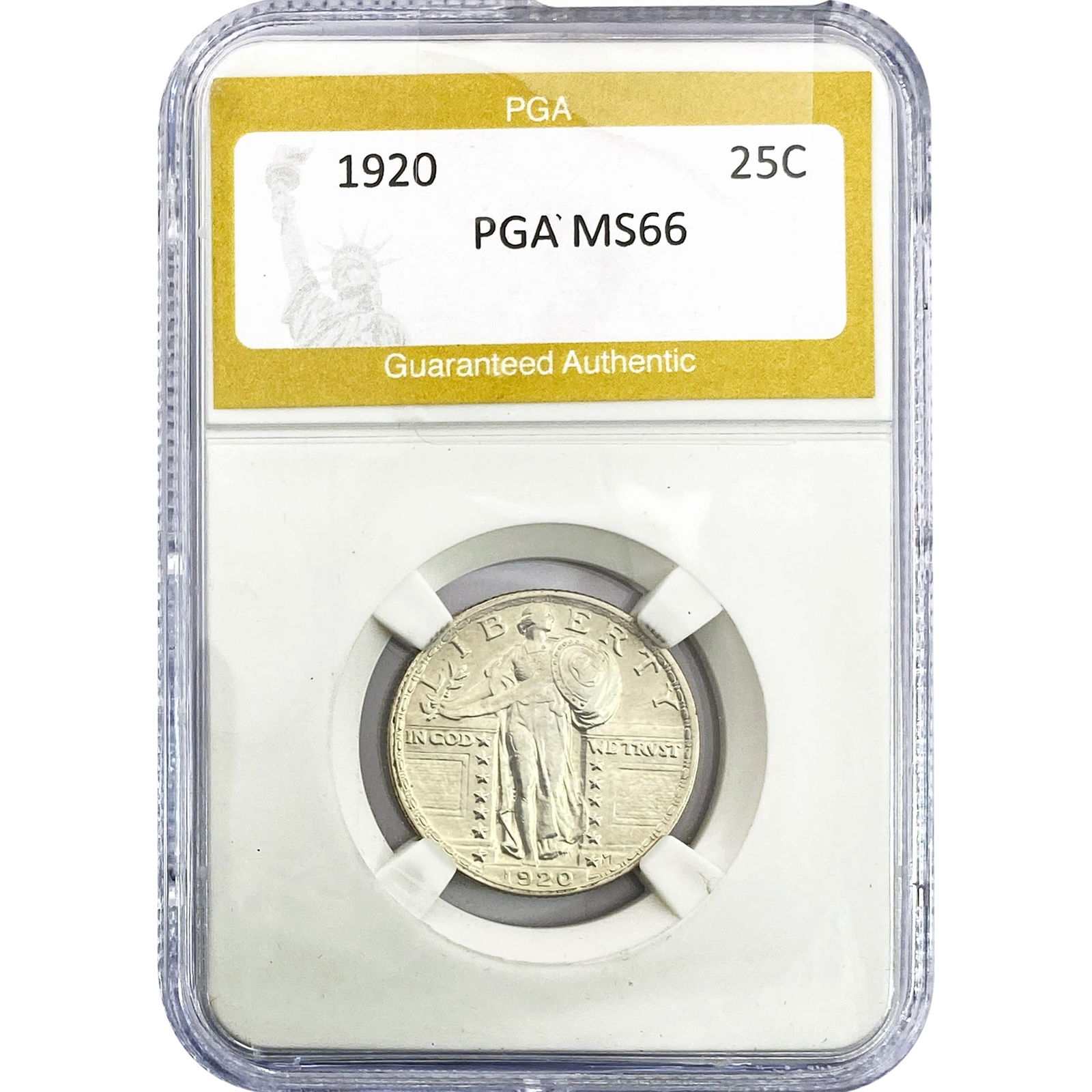 1920 Standing Liberty Quarter PGA MS66: 1920 Standing Liberty Quarter PGA MS66