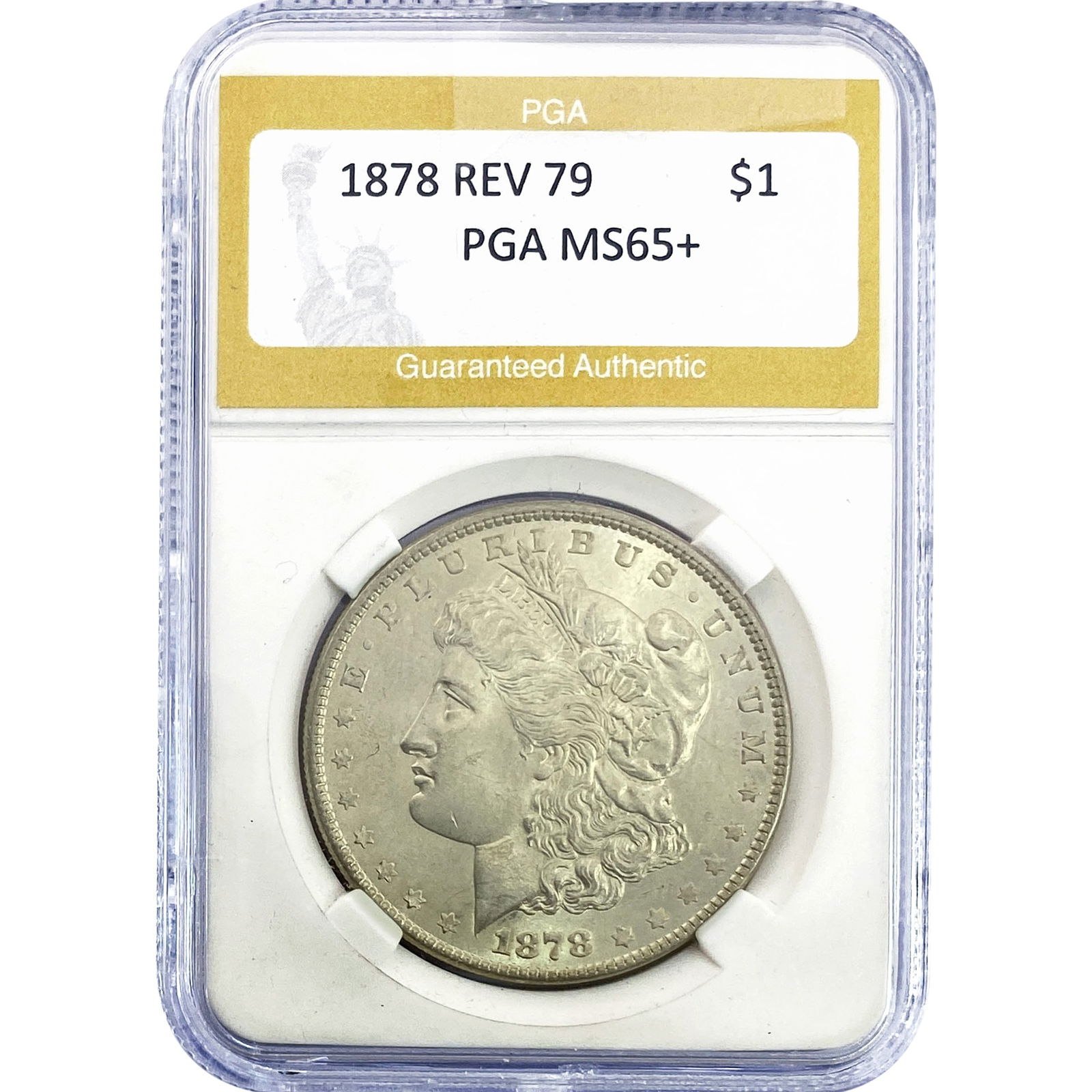 1878 REV 79 Morgan Silver Dollar PGA MS65+: 1878 REV 79 Morgan Silver Dollar PGA MS65+