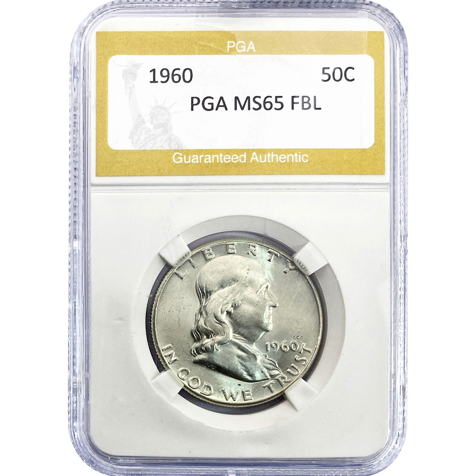 1960 Franklin Half Dollar PGA MS65 FBL: 1960 Franklin Half Dollar PGA MS65 FBL