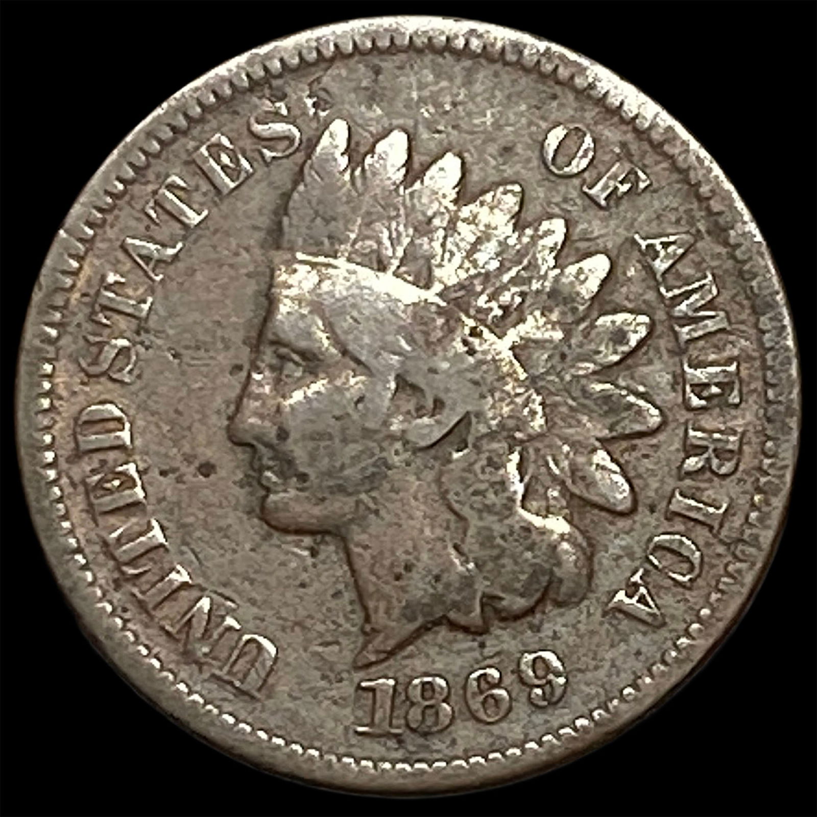 1869 Indian Head Cent NICELY CIRCULATED: 1869 Indian Head Cent NICELY CIRCULATED