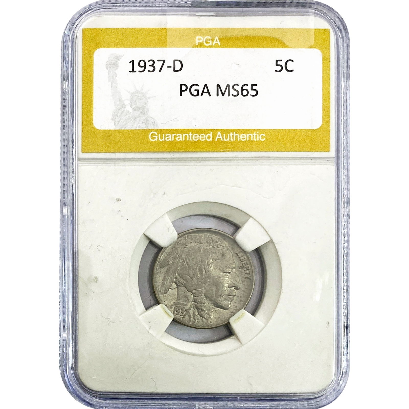1937-D Buffalo Nickel PGA MS65: 1937-D Buffalo Nickel PGA MS65