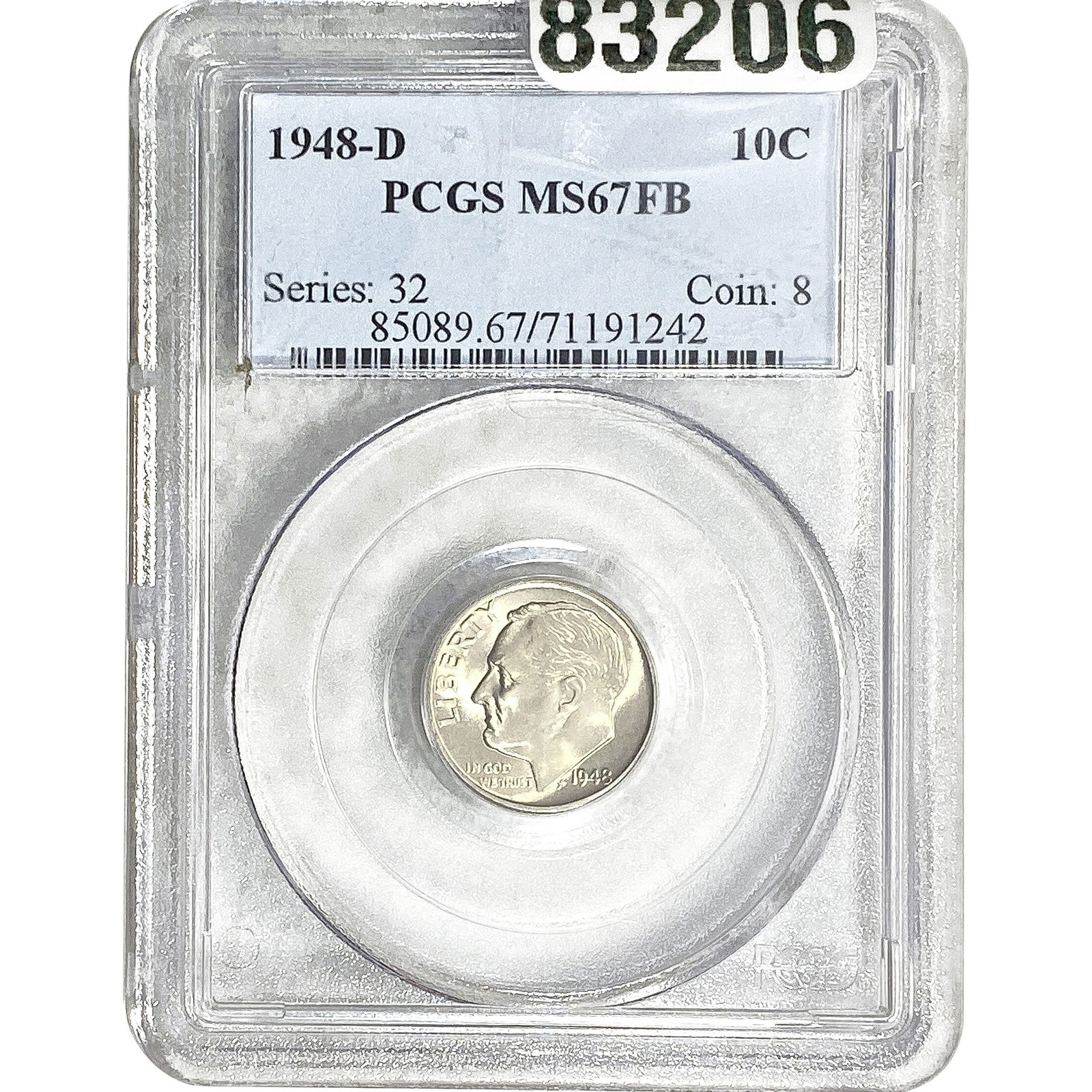 1948-D Roosevelt Dime PCGS MS67 FB (1 of 2)