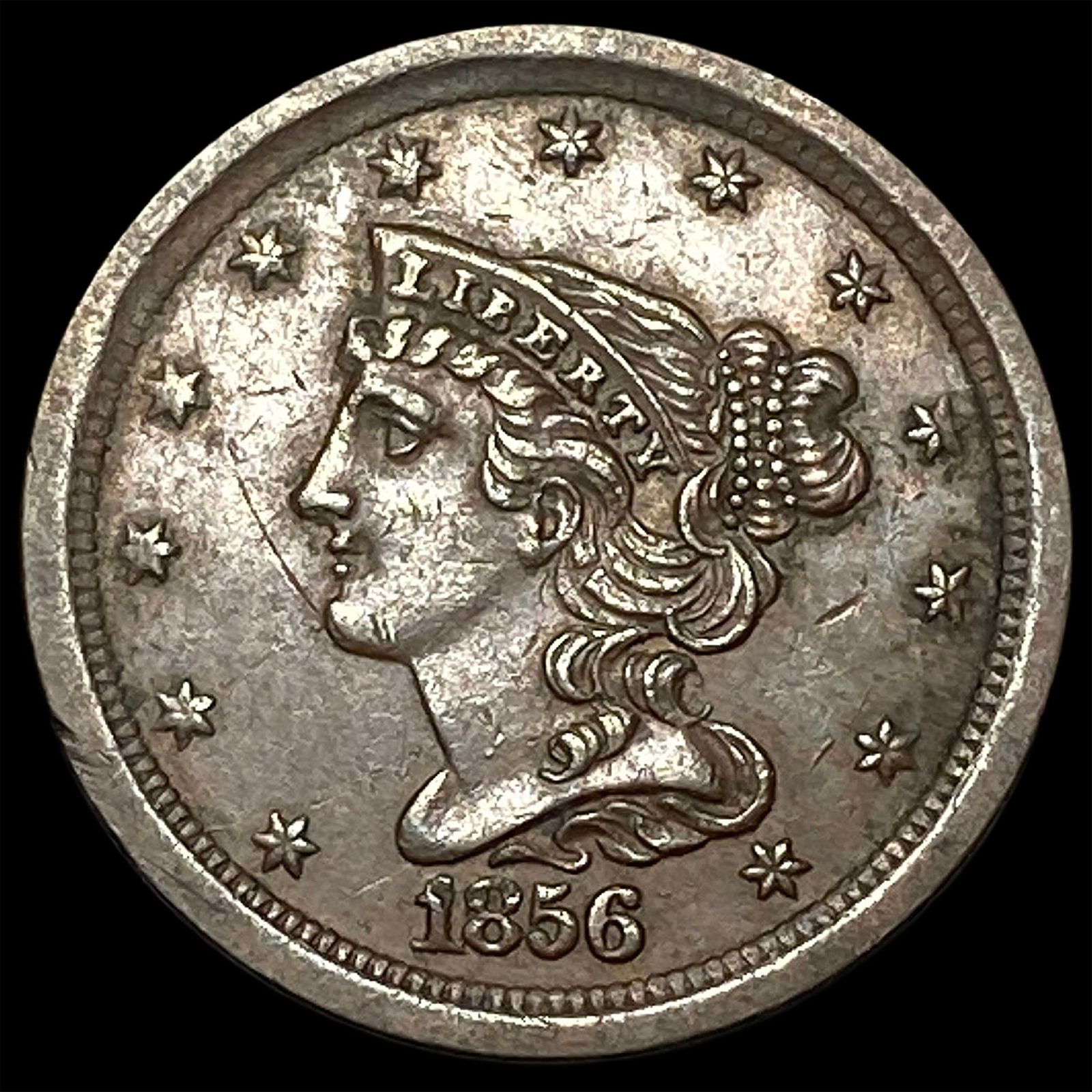 1856 Braided Hair Half Cent CLOSELY UNCIRCULATED (1 of 2)