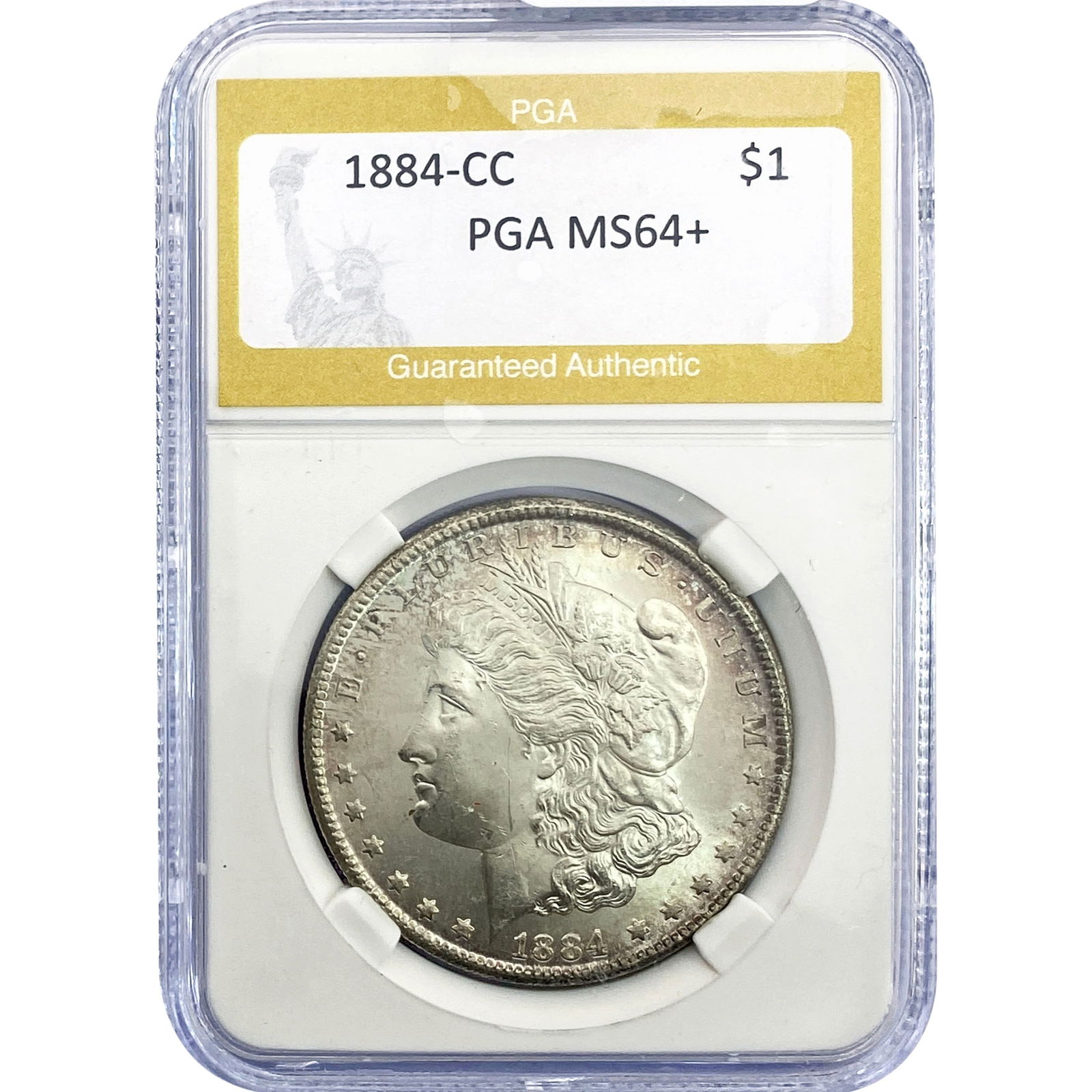 1884-CC Morgan Silver Dollar PGA MS64+: 1884-CC Morgan Silver Dollar PGA MS64+