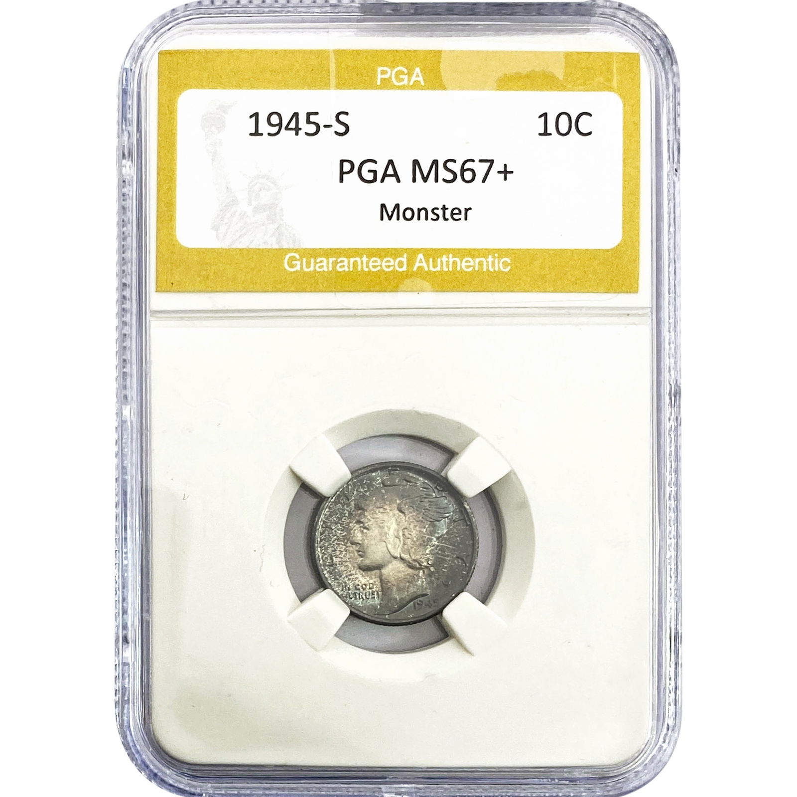 1945-S Mercury Silver Dime PGA MS67+ Monster: 1945-S Mercury Silver Dime PGA MS67+ Monster