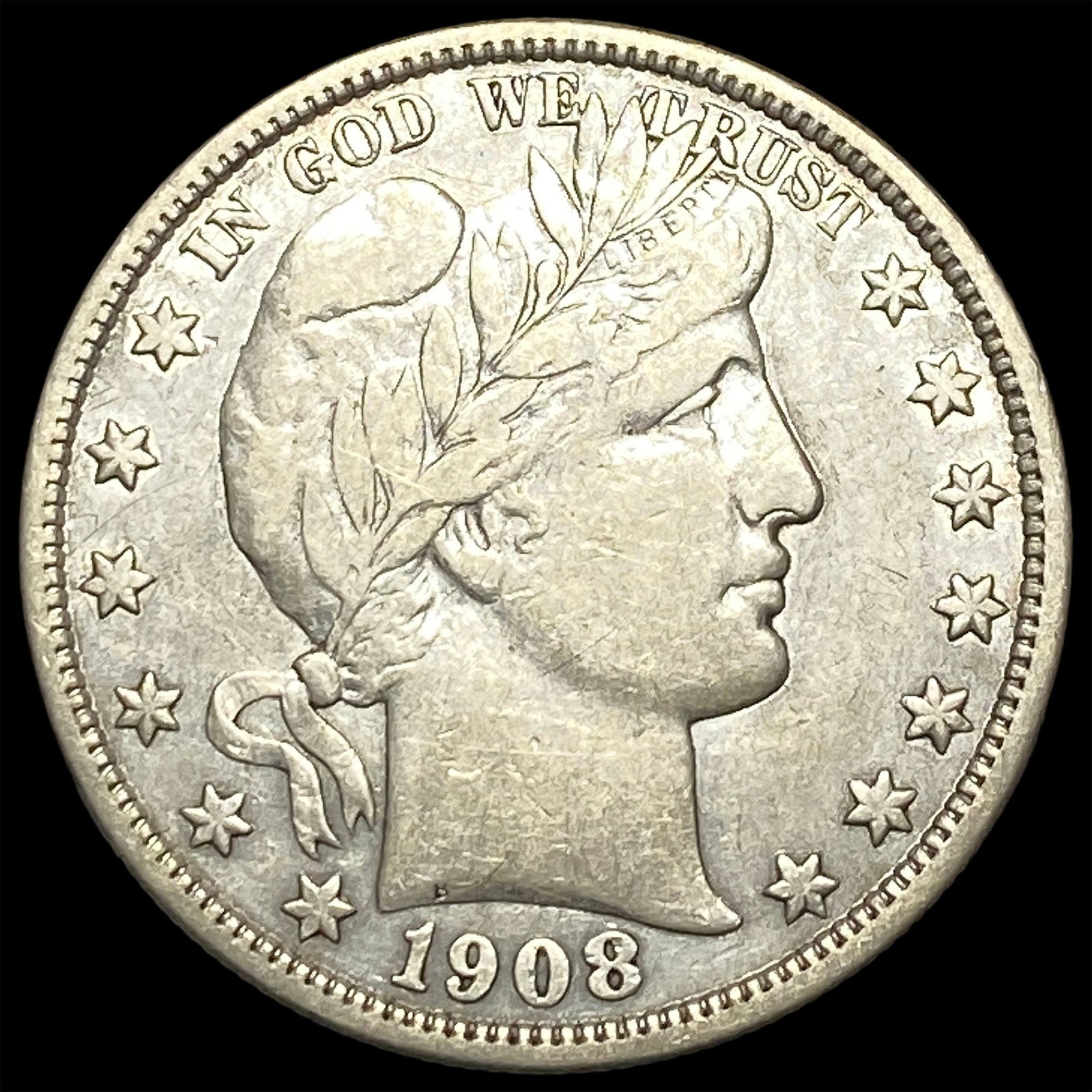 1908-D Silver Barber Half Dollar LIGHTLY CIRCULATED (1 of 2)