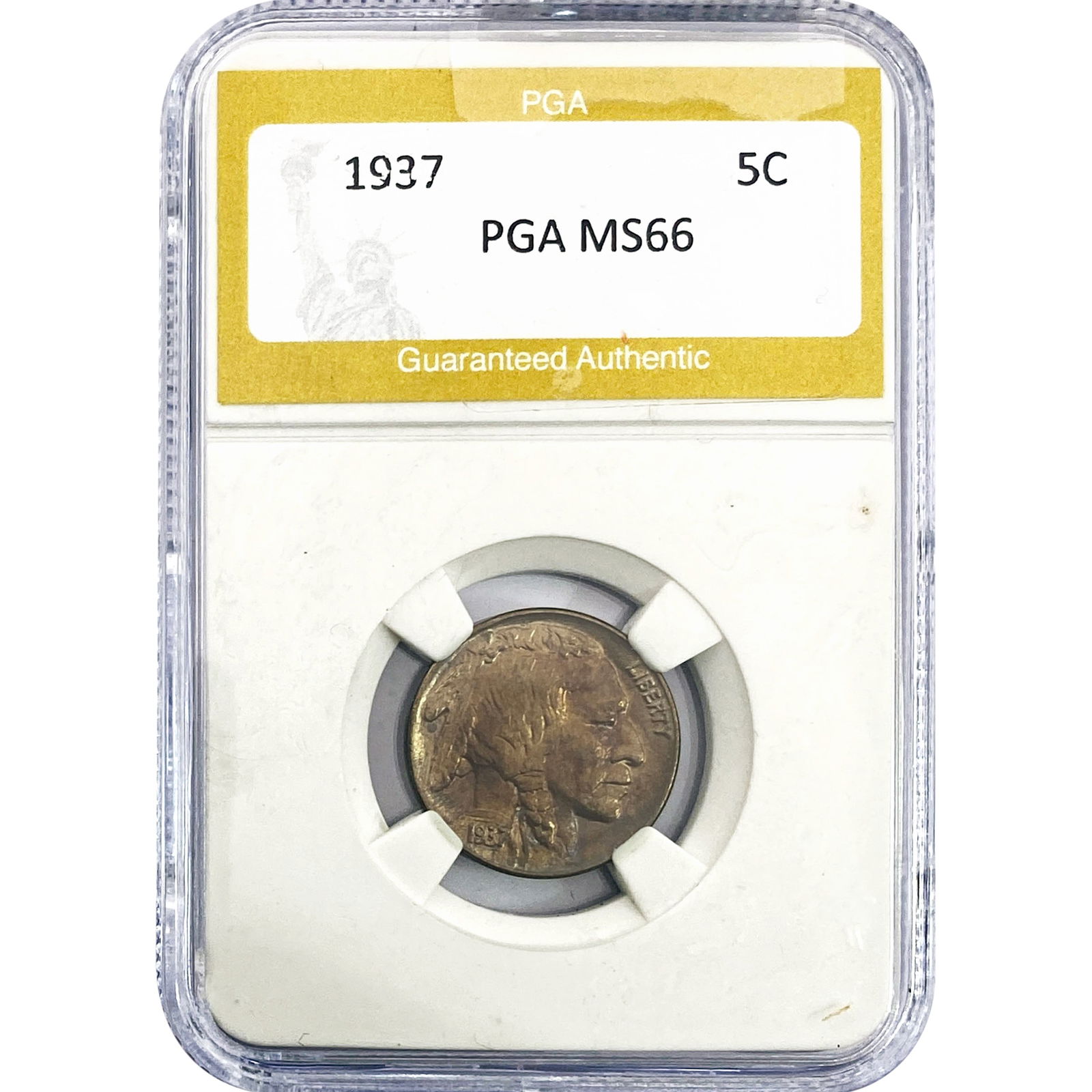 1937 Buffalo Nickel PGA MS66: 1937 Buffalo Nickel PGA MS66