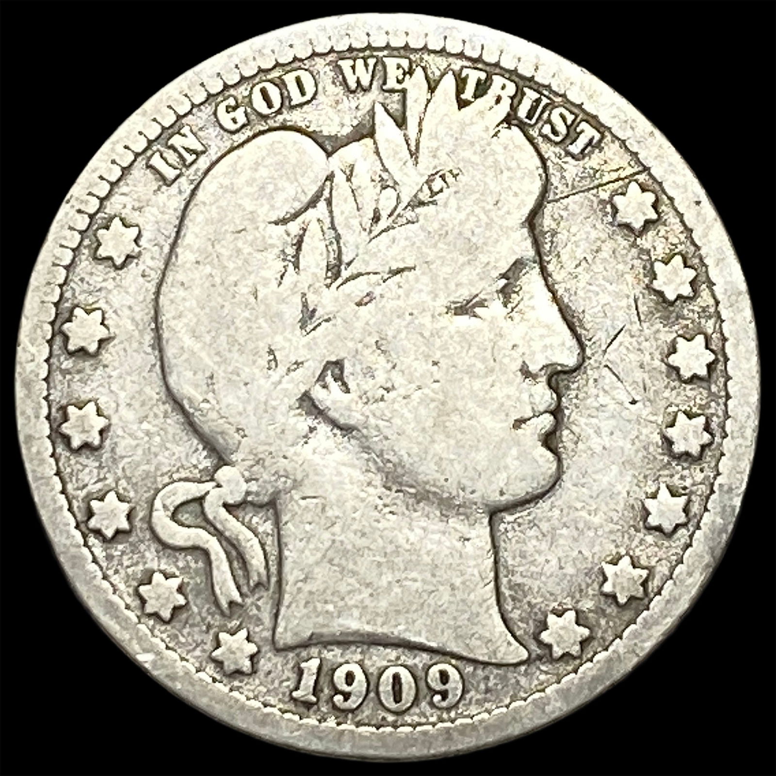 1909-D Silver Barber Quarter NICELY CIRCULATED (1 of 2)