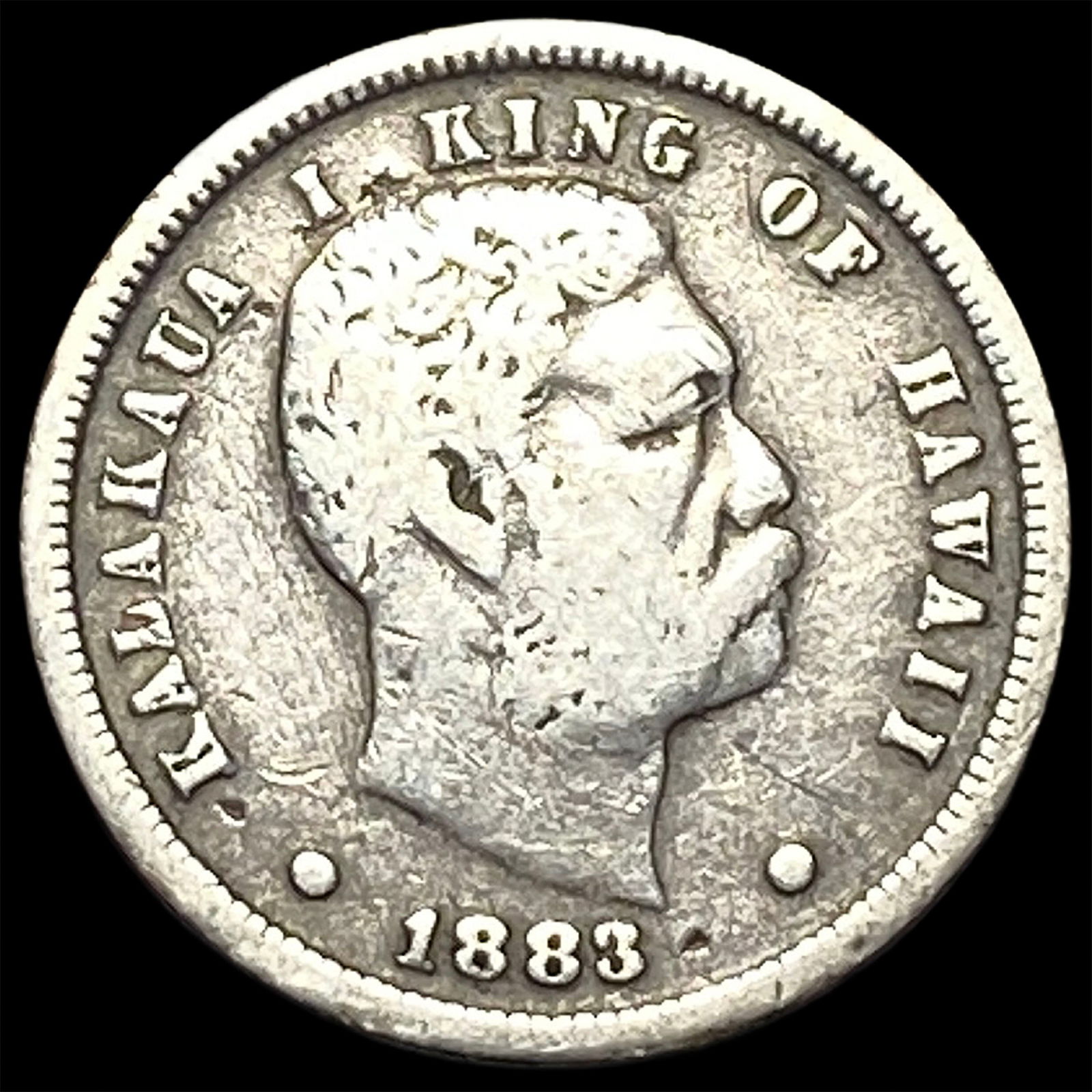 1883 Silver 10 Cents Hawaii Dime LIGHTLY CIRCULATED (1 of 2)