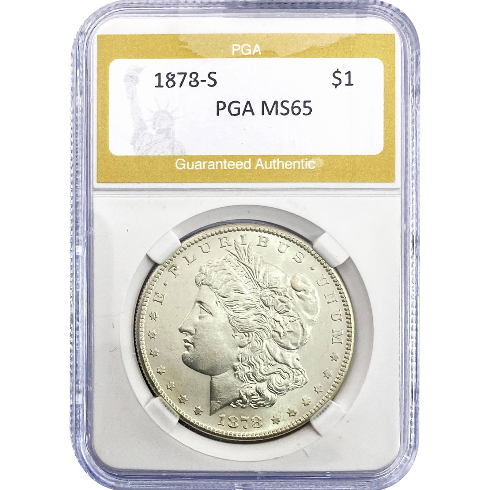 1878-S Morgan Silver Dollar PGA MS65: 1878-S Morgan Silver Dollar PGA MS65