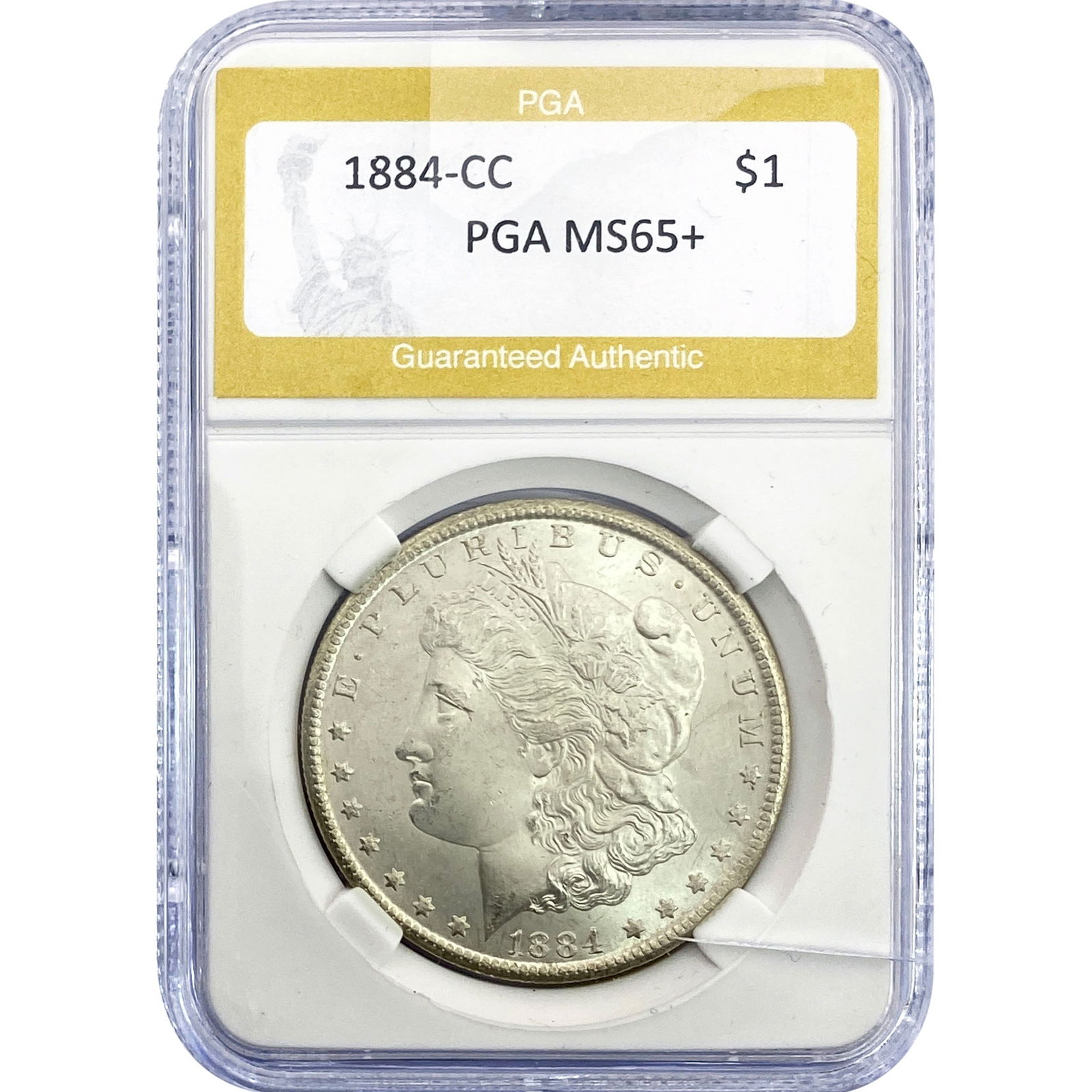 1884-CC Morgan Silver Dollar PGA MS65+: 1884-CC Morgan Silver Dollar PGA MS65+