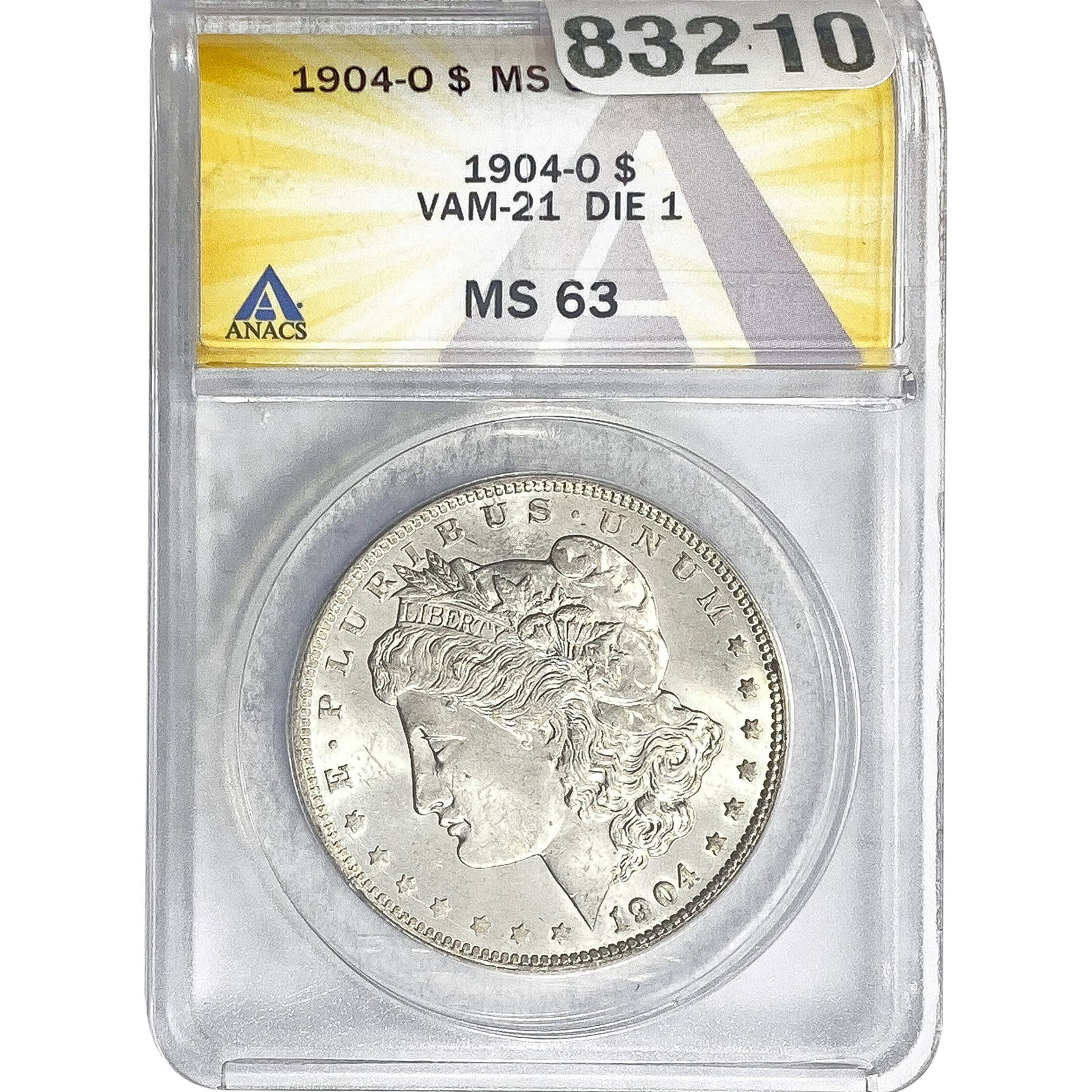 1904O Morgan Silver Dollar ANACS MS63 VAM-21 Die 1 (1 of 2)
