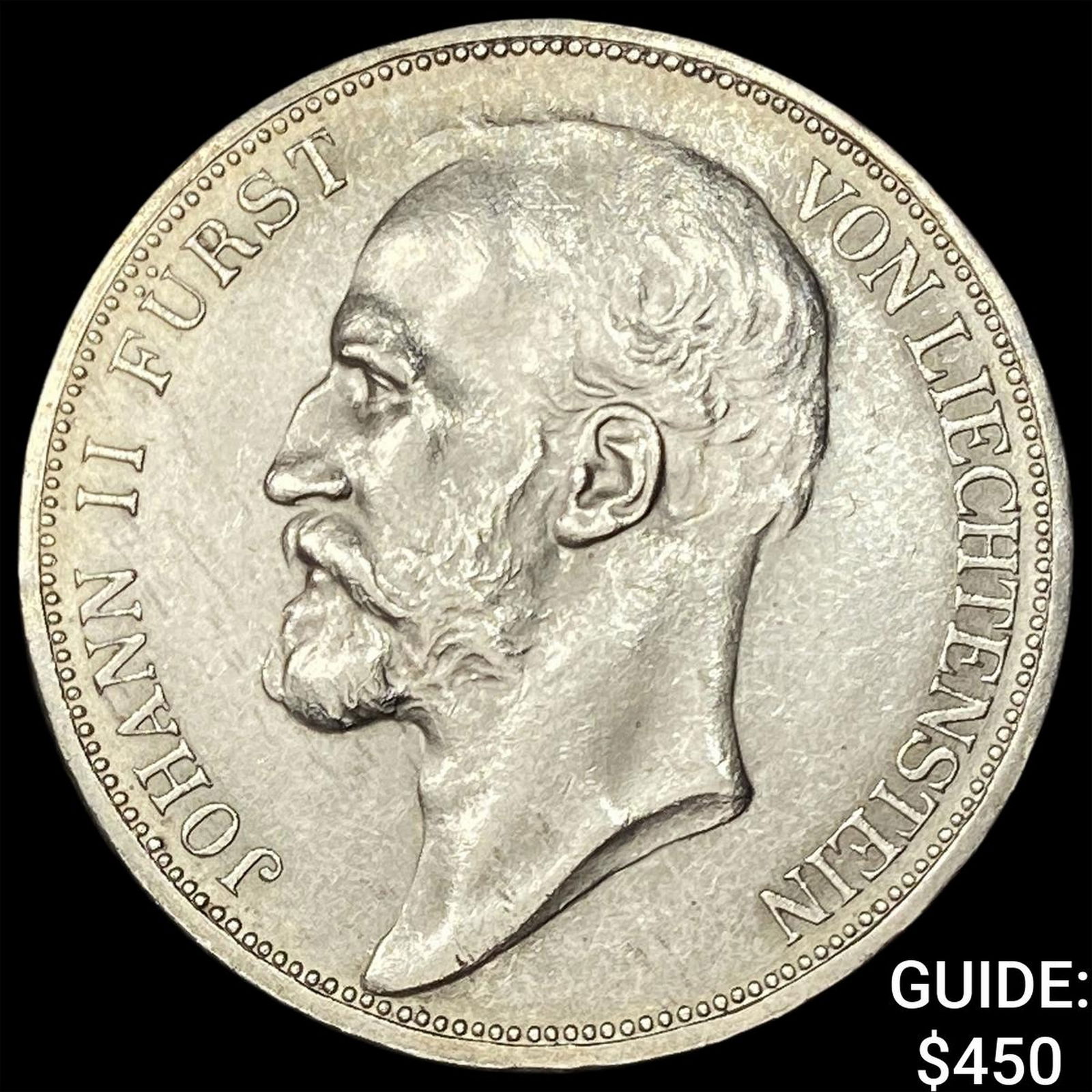 1912 Liechtenstein Silver 2 Kronen UNCIRCULATED: 1912 Liechtenstein Silver 2 Kronen UNCIRCULATED