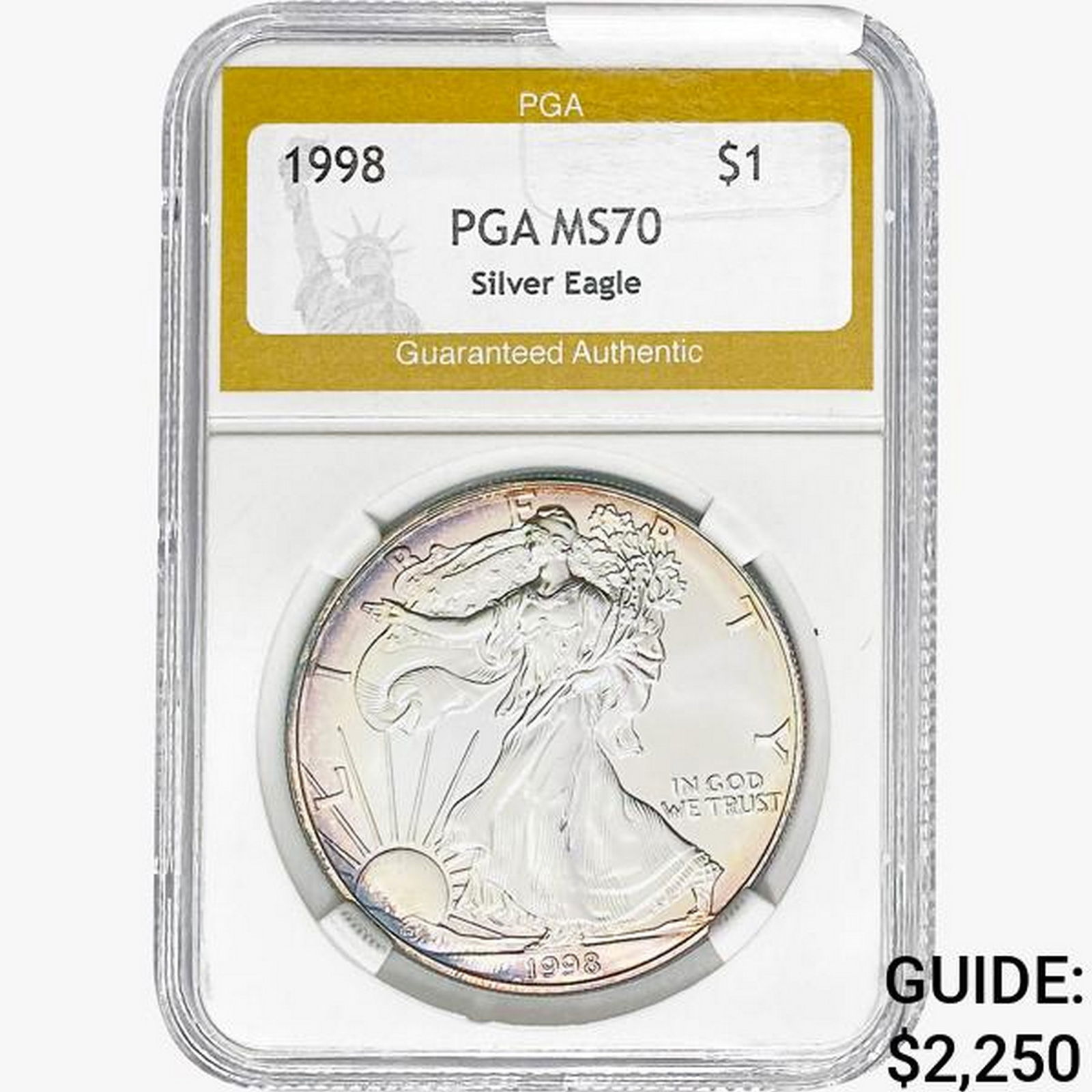 1998 American Silver Eagle PGA MS70: 1998 American Silver Eagle PGA MS70