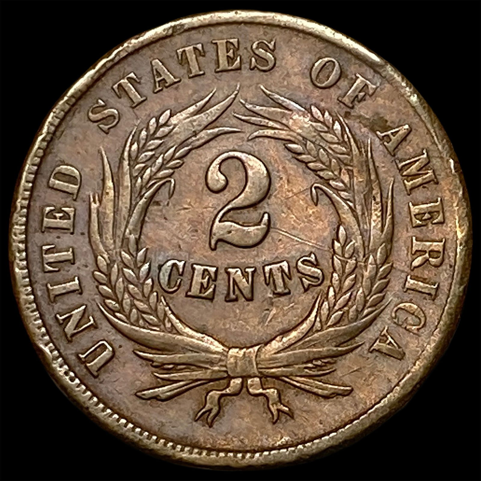 1864 Bronze Two-Cent Piece HIGH GRADE - 2
