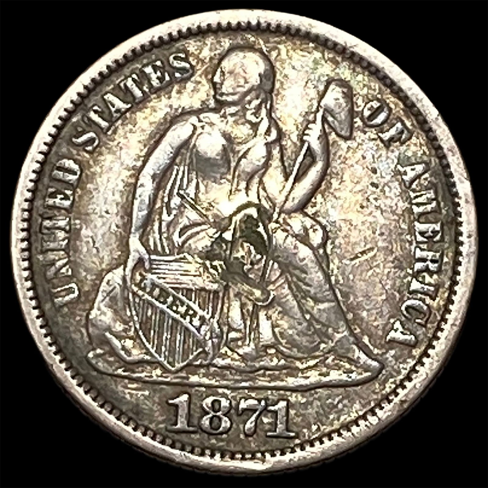 1871 Seated Liberty Dime HIGH GRADE (1 of 2)