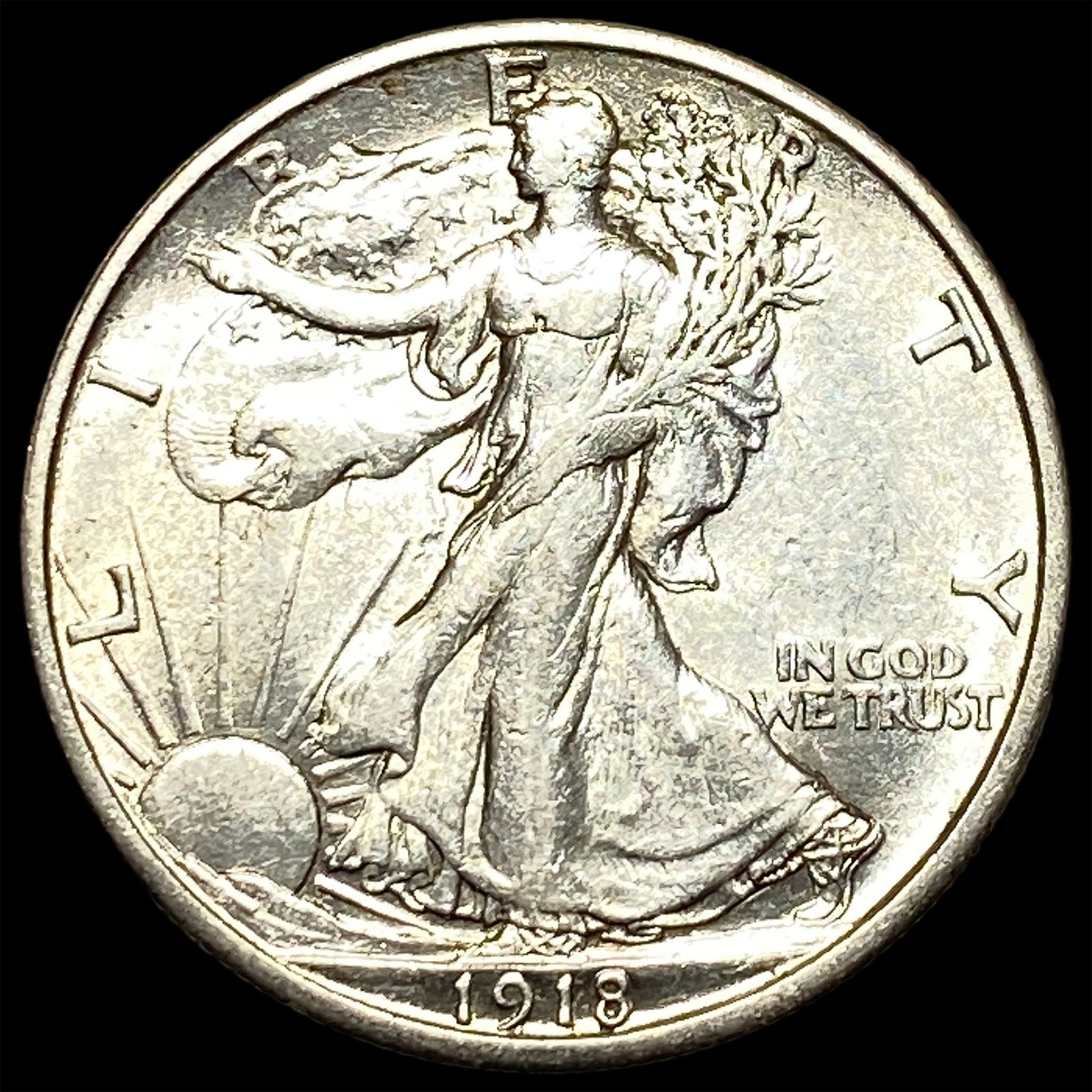 1918-S Silver Walking Liberty Half Dollar CHOICE AU (1 of 2)