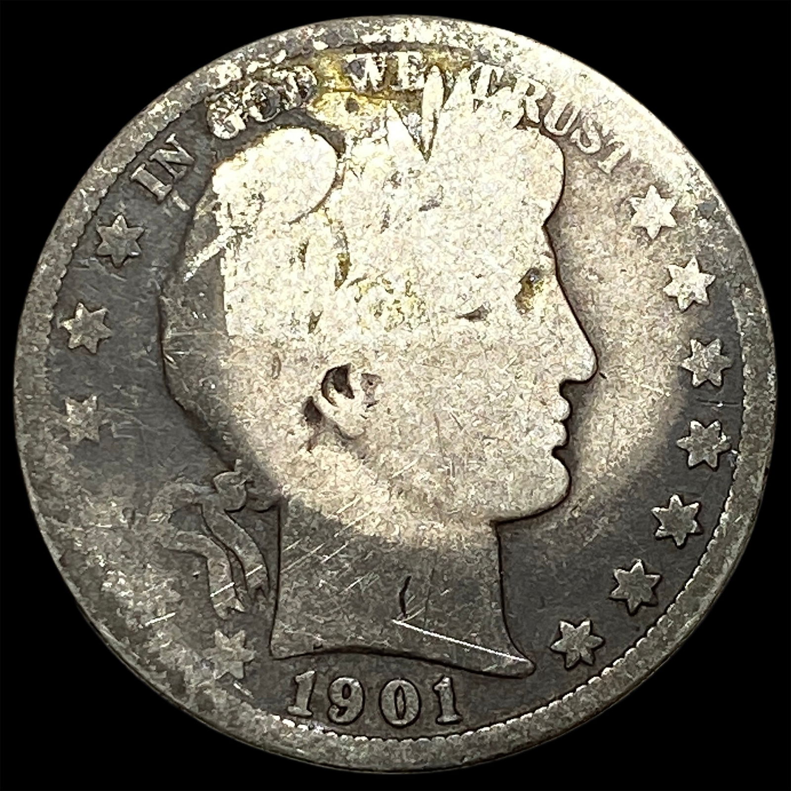 1901 Barber Silver Half Dollar NICELY CIRCULATED: 1901 Barber Silver Half Dollar NICELY CIRCULATED