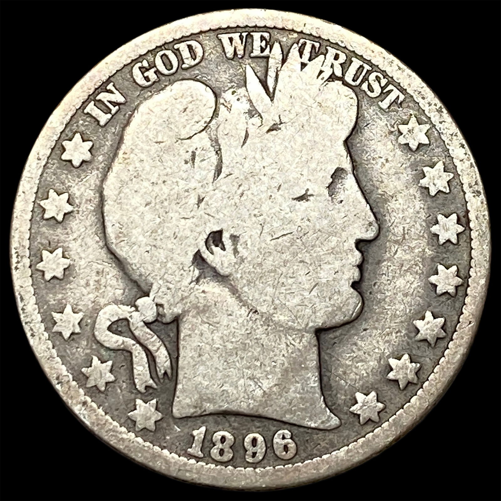 1896-O Silver Barber Half Dollar NICELY CIRCULATED (1 of 2)
