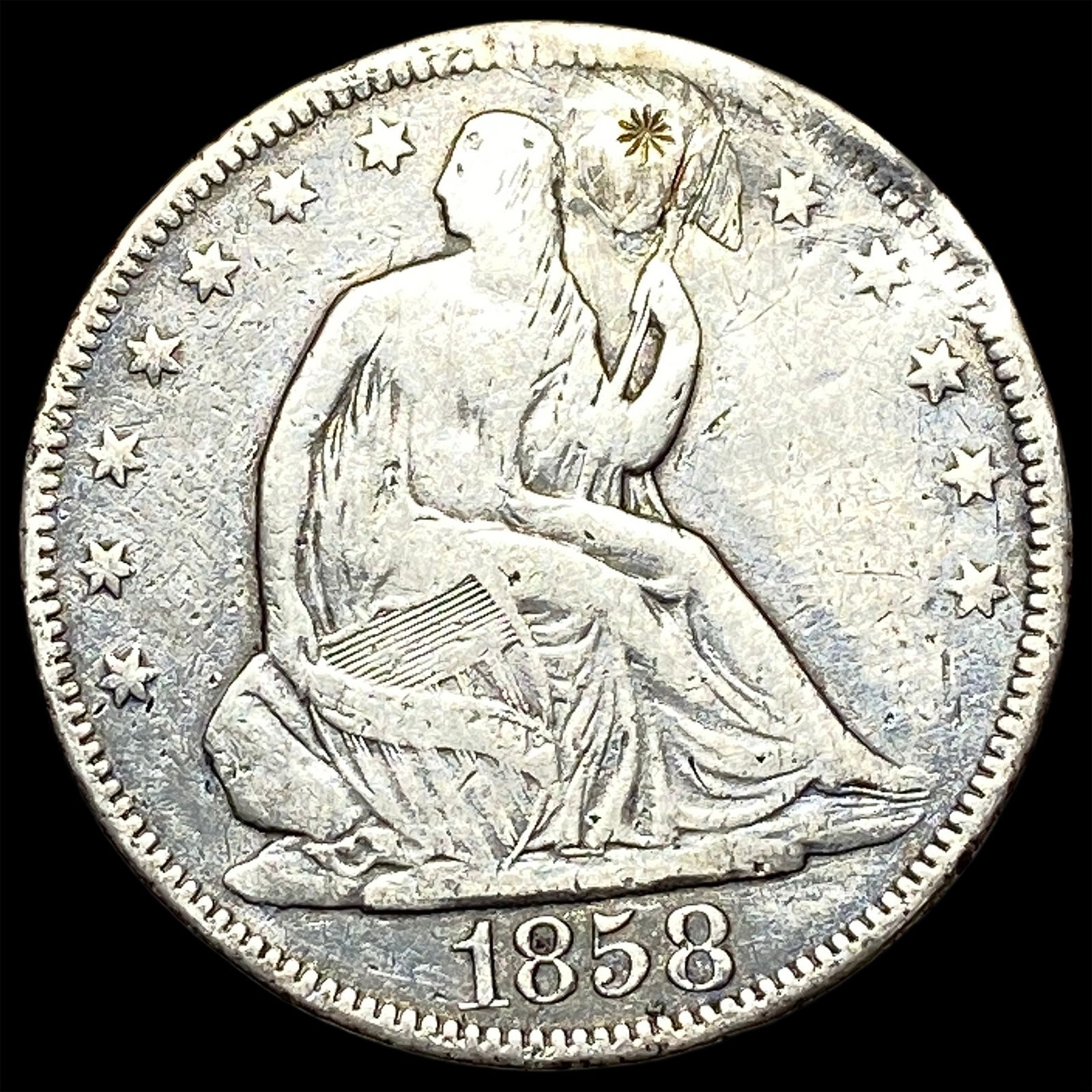 1858 Silver Half Dollar (Seated Liberty) HIGH GRADE (1 of 2)