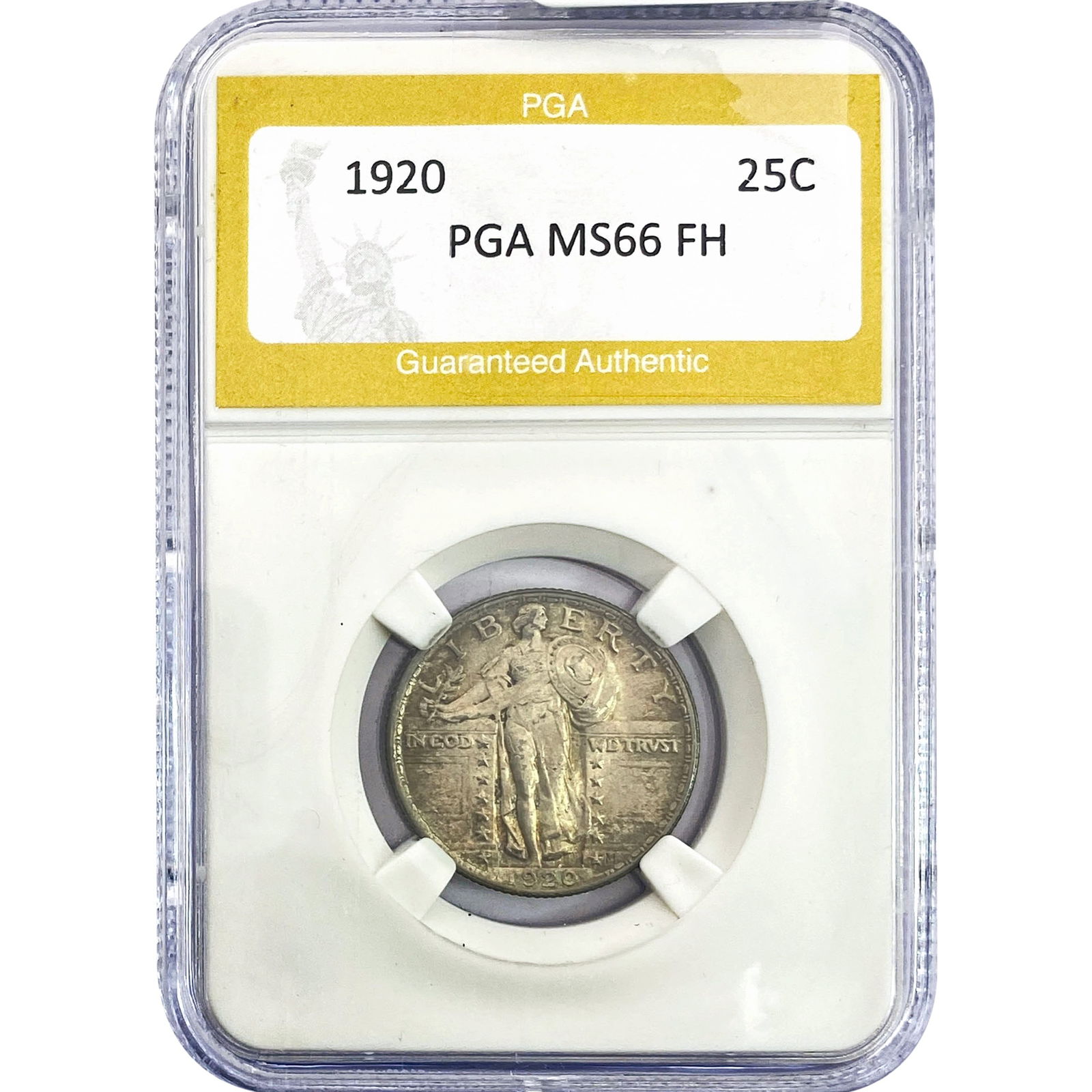 1920 Standing Liberty Quarter PGA MS66 FH: 1920 Standing Liberty Quarter PGA MS66 FH