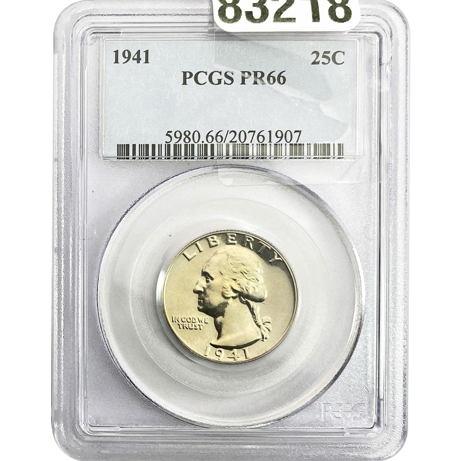 1941 Washington Silver Quarter PCGS PR66 (1 of 2)