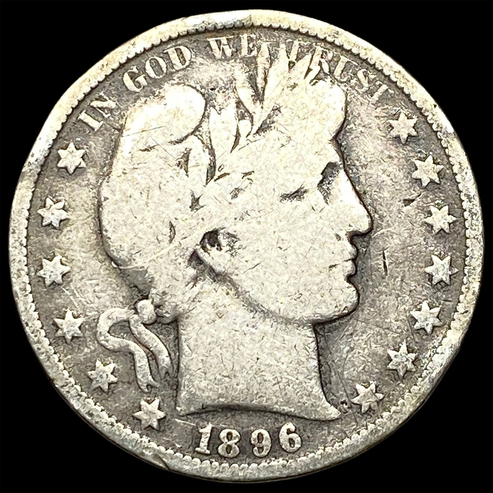 1896-O Silver Barber Half Dollar NICELY CIRCULATED (1 of 2)