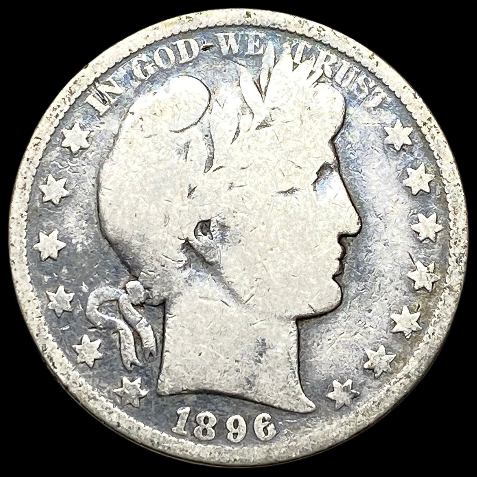 1896-O Silver Barber Half Dollar NICELY CIRCULATED: 1896-O Silver Barber Half Dollar NICELY CIRCULATED