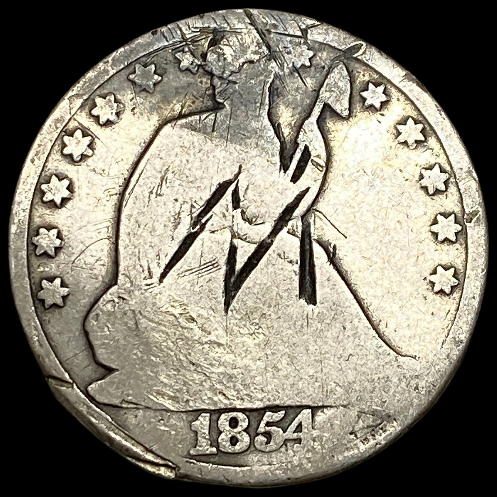 1854 Silver Half Dollar (Seated Liberty) HIGH GRADE (1 of 2)